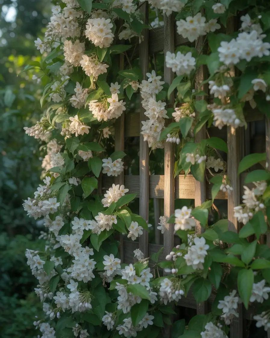 Trellis Wall Covered in Jasmine 2