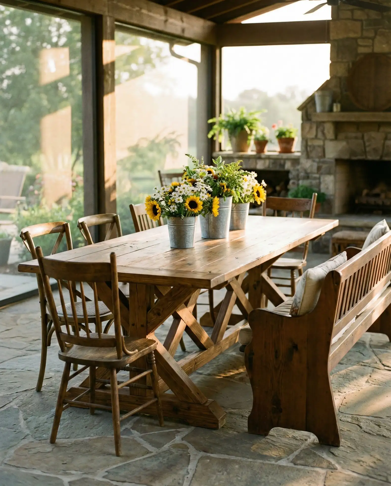 Trestle Table with Farmhouse Charm