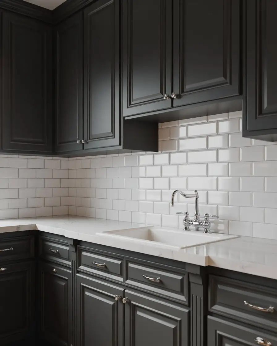 Tricorn Black Cabinets with White Accents 1