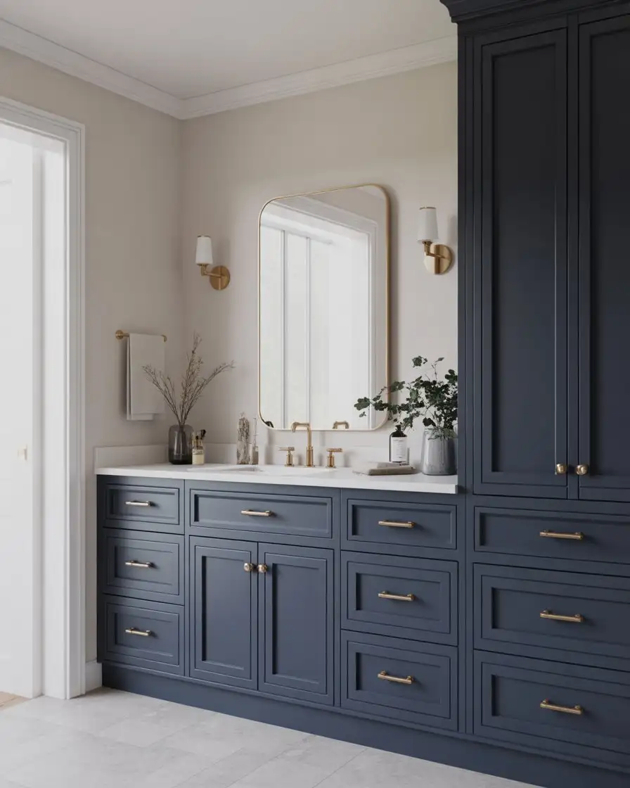 Two-Tone Blue and White Cabinetry 1