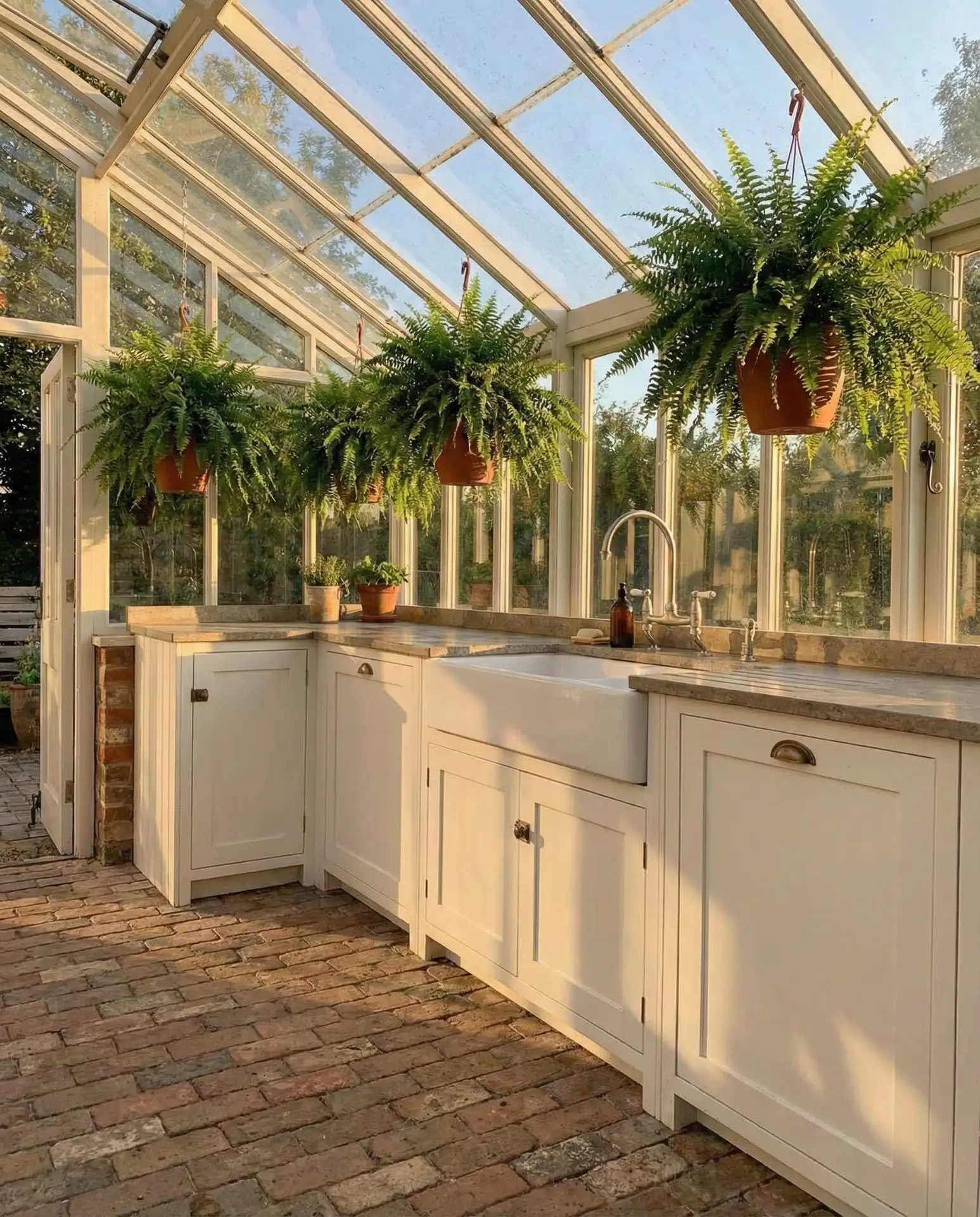 UK-Style Conservatory Kitchen with Glass Roof 2