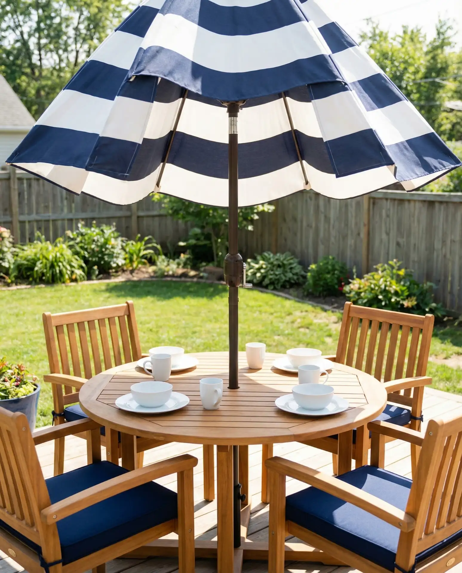 Umbrella Table Set with Coordinated Shade