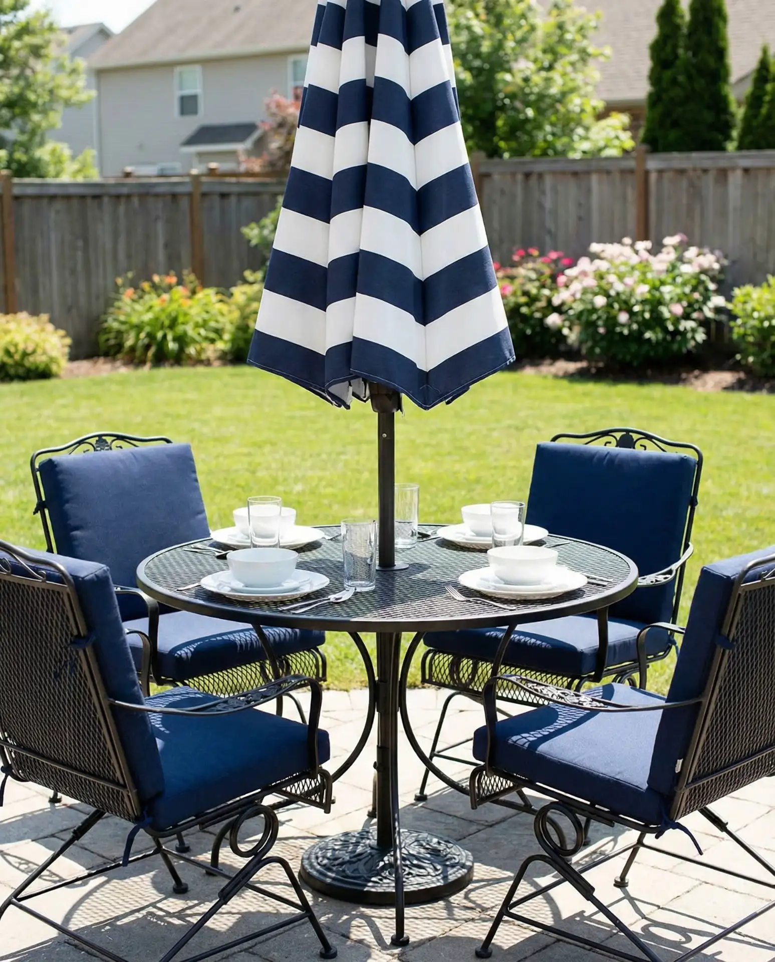 Umbrella Table Set with Coordinated Shade