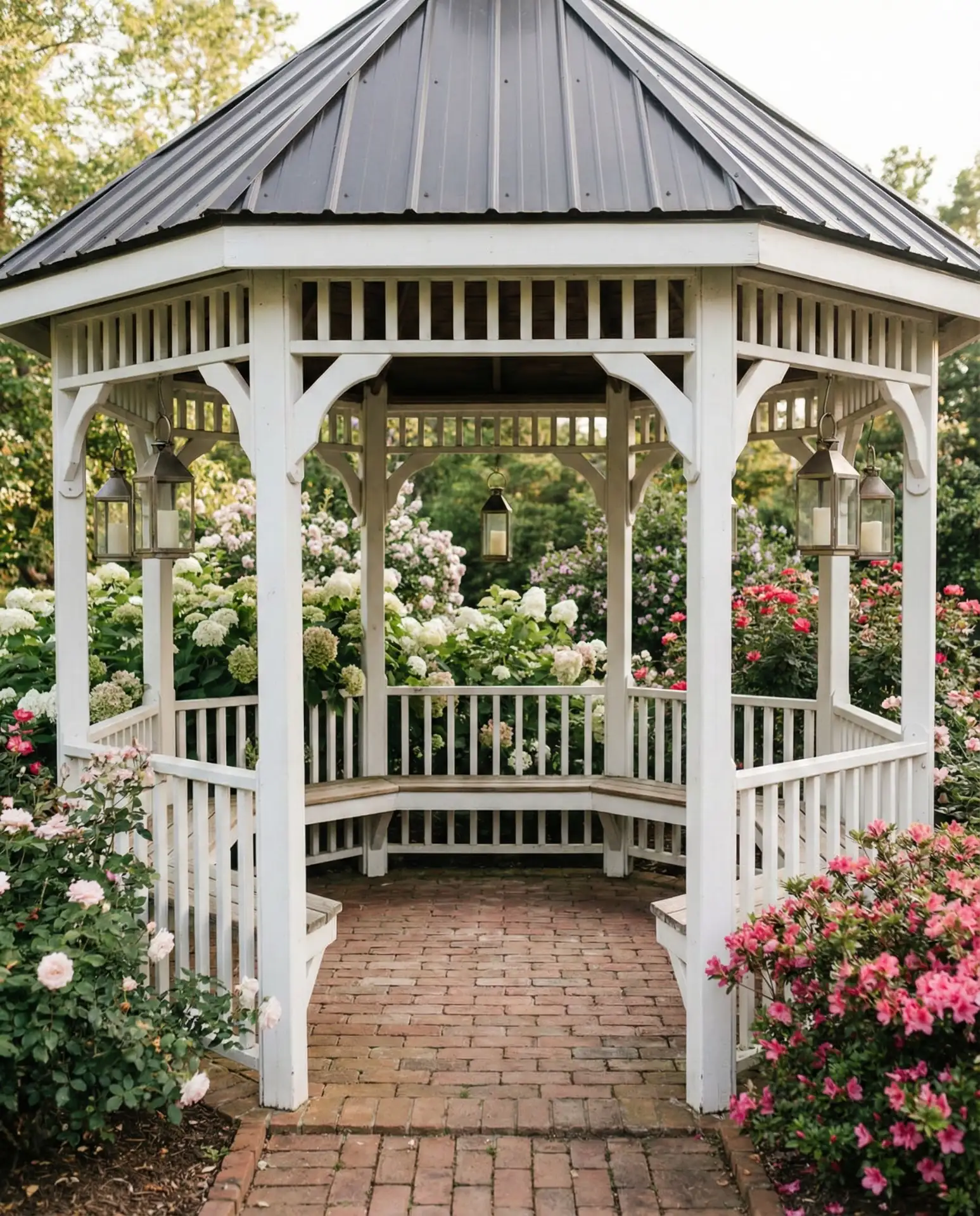 Unique Hexagonal Gazebo with Vintage Charm 1