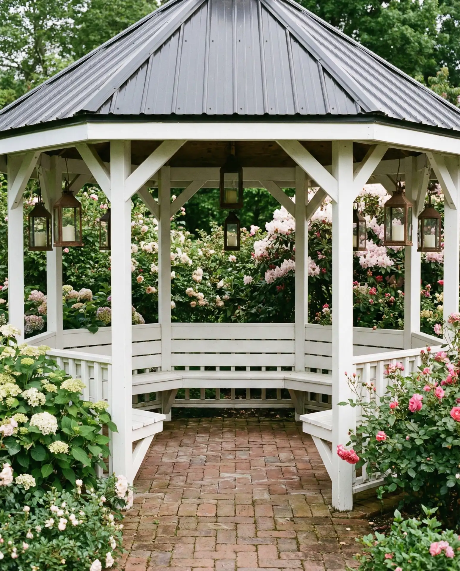 Unique Hexagonal Gazebo with Vintage Charm 2