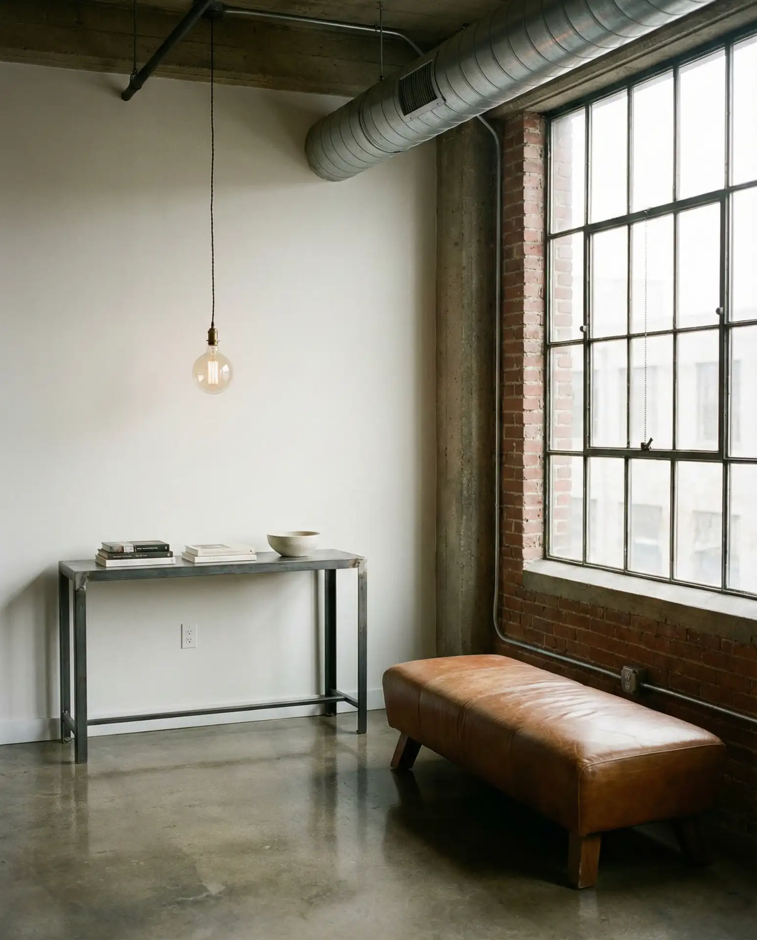 Urban Loft Entry with Concrete and Leather 2