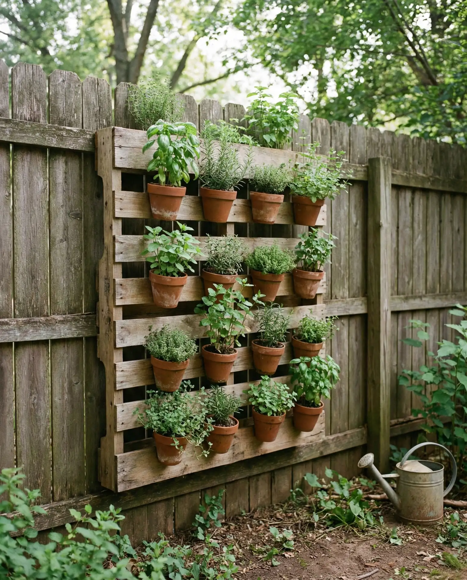 Vertical Herb Garden on Pallet Board 1