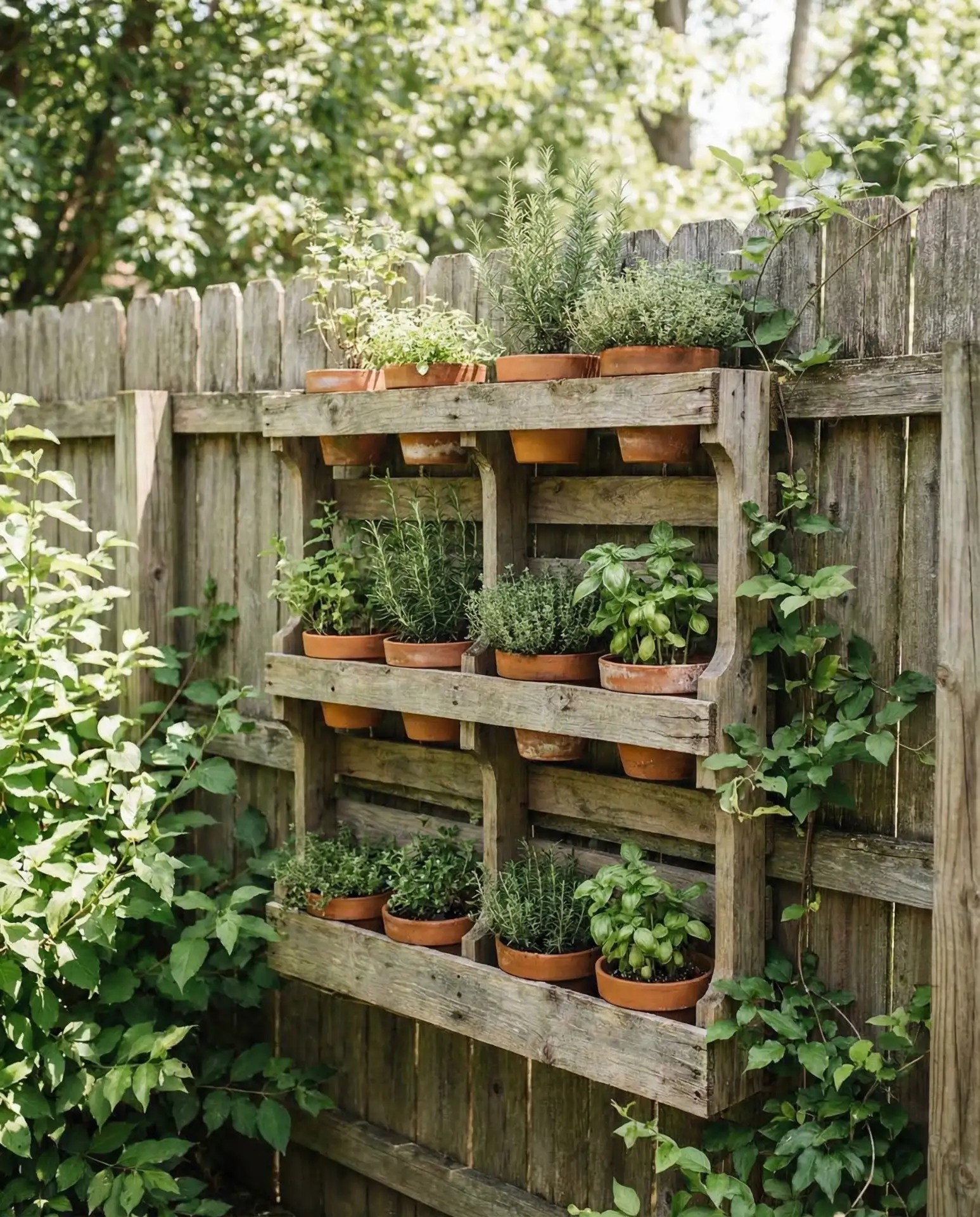 Vertical Herb Garden on Pallet Board 2