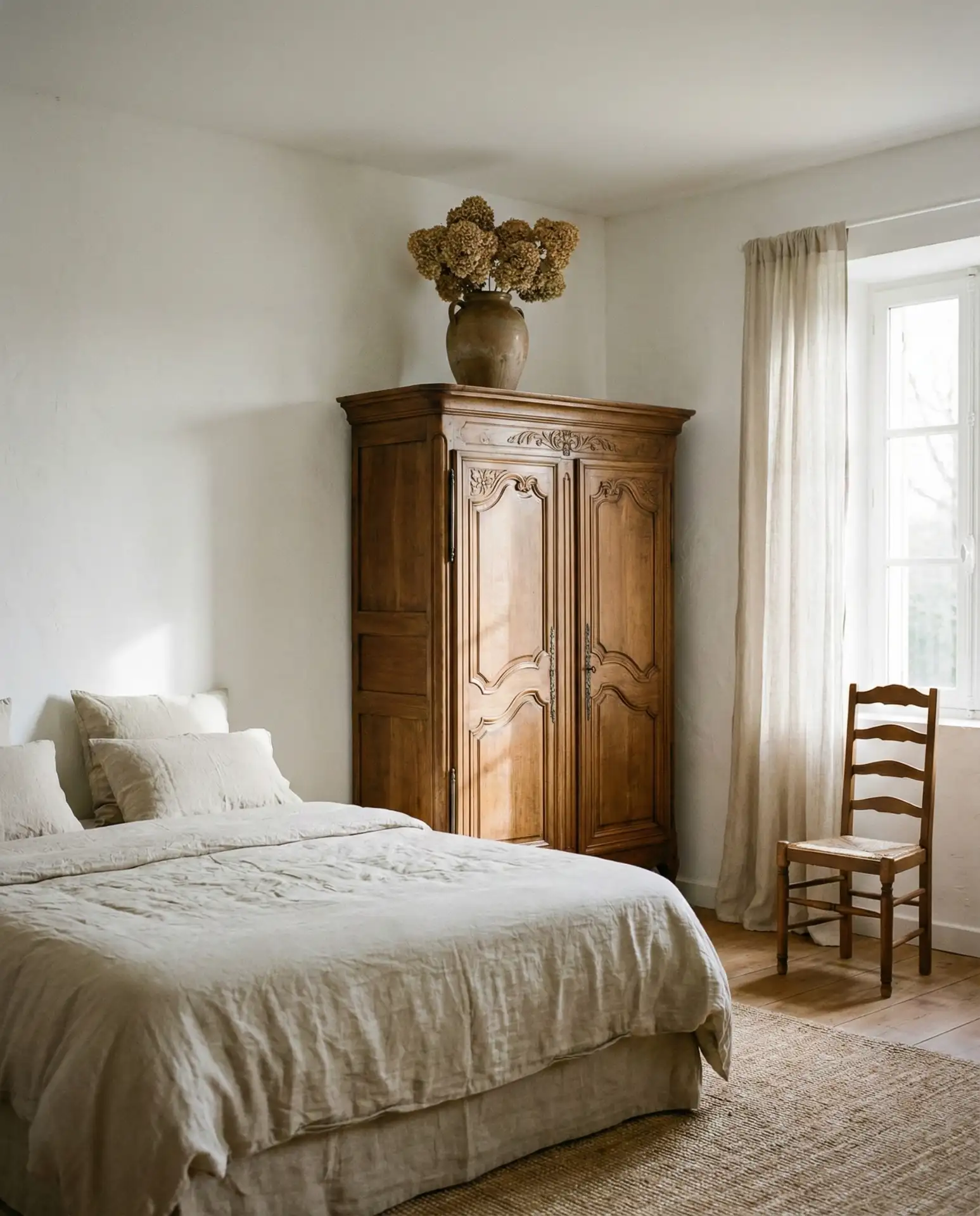 Vintage Armoire as Bedroom Storage 1