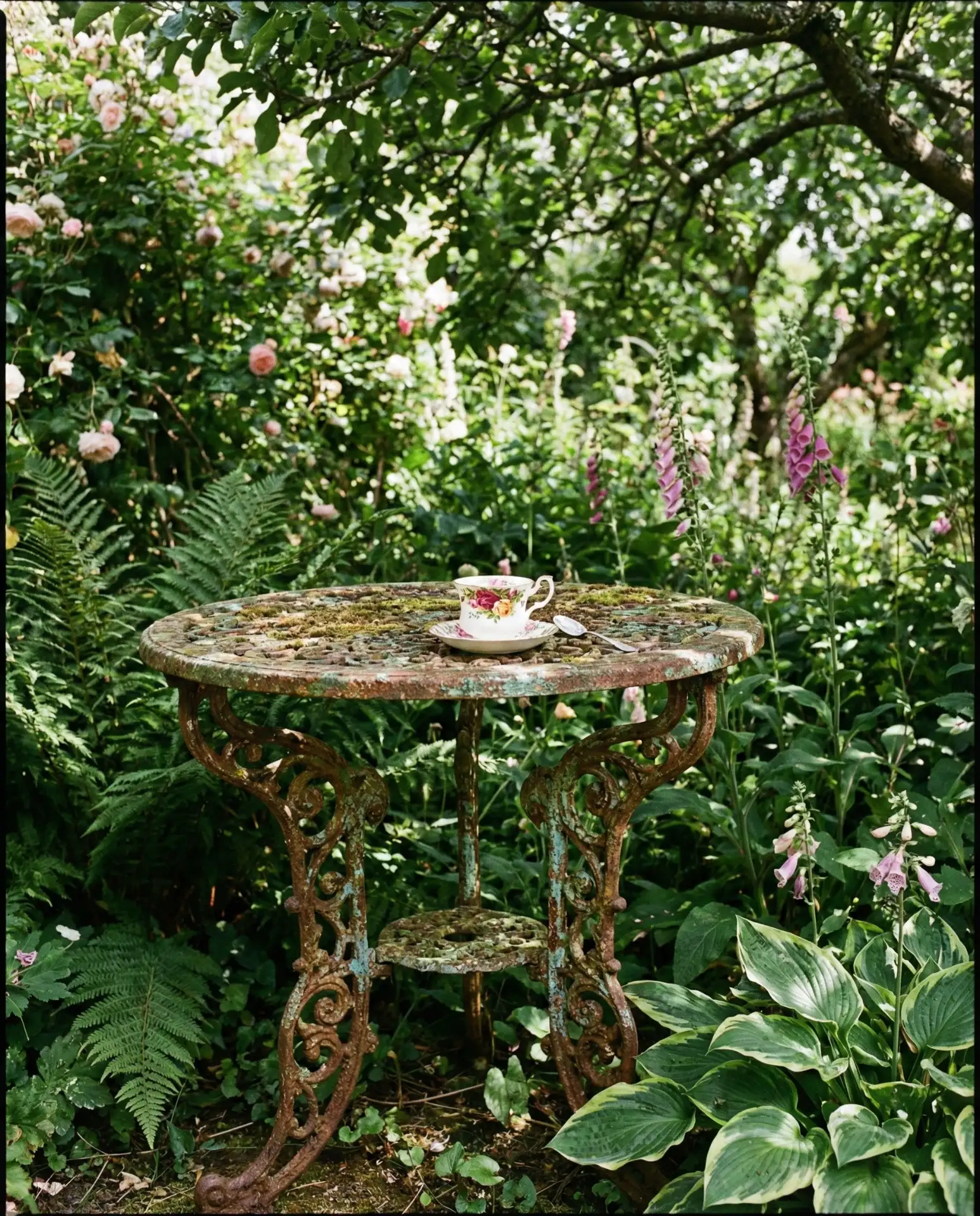 Vintage Garden Table with Patina