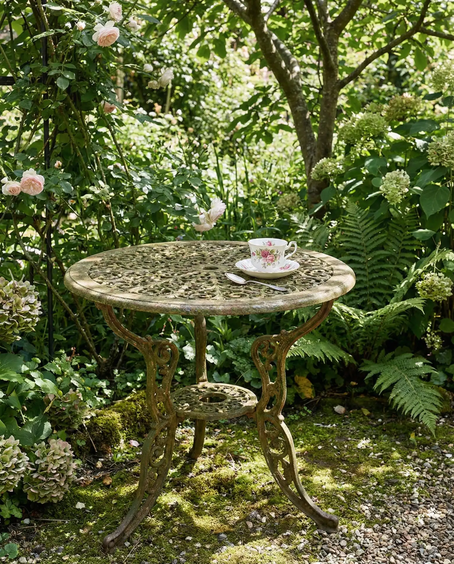 Vintage Garden Table with Patina