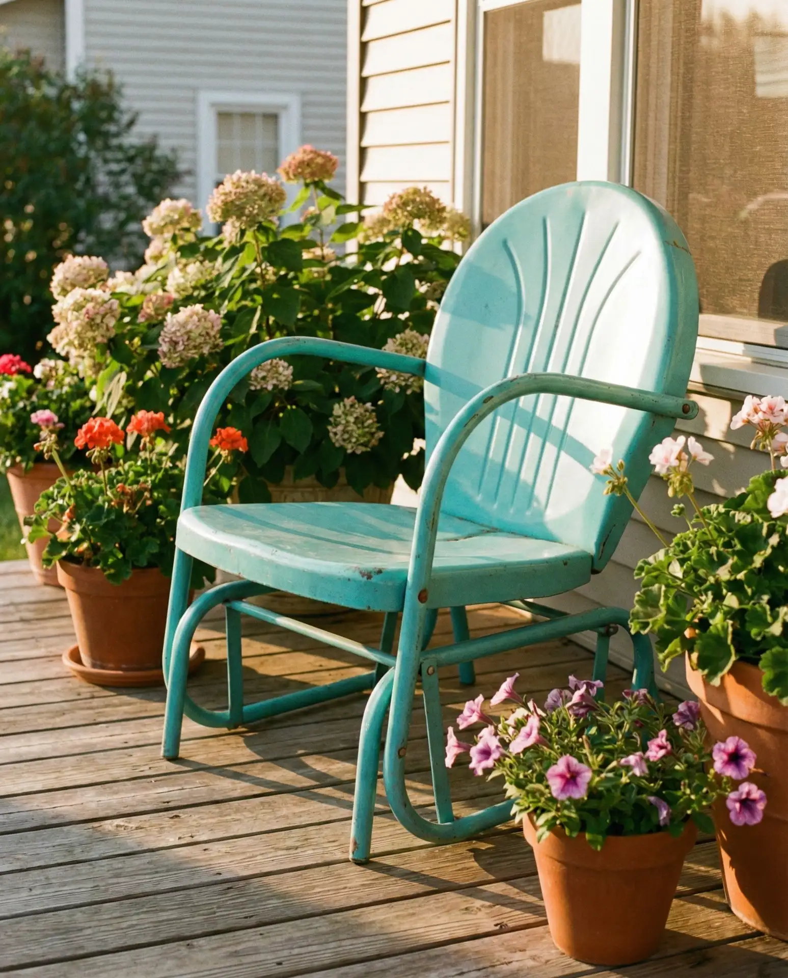 Vintage Metal Glider Chairs for Front Porches 2