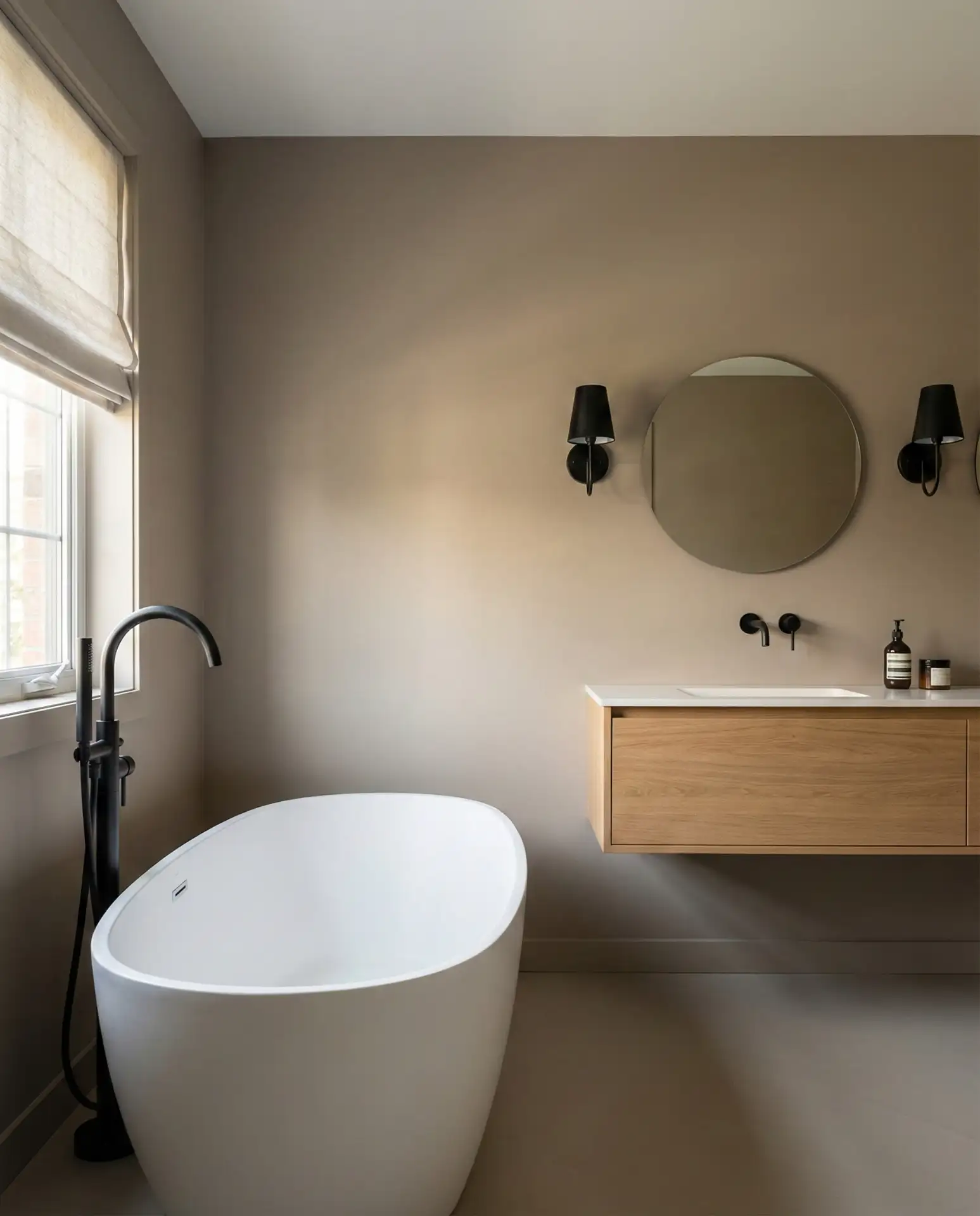 Warm Taupe with Black Fixtures 2