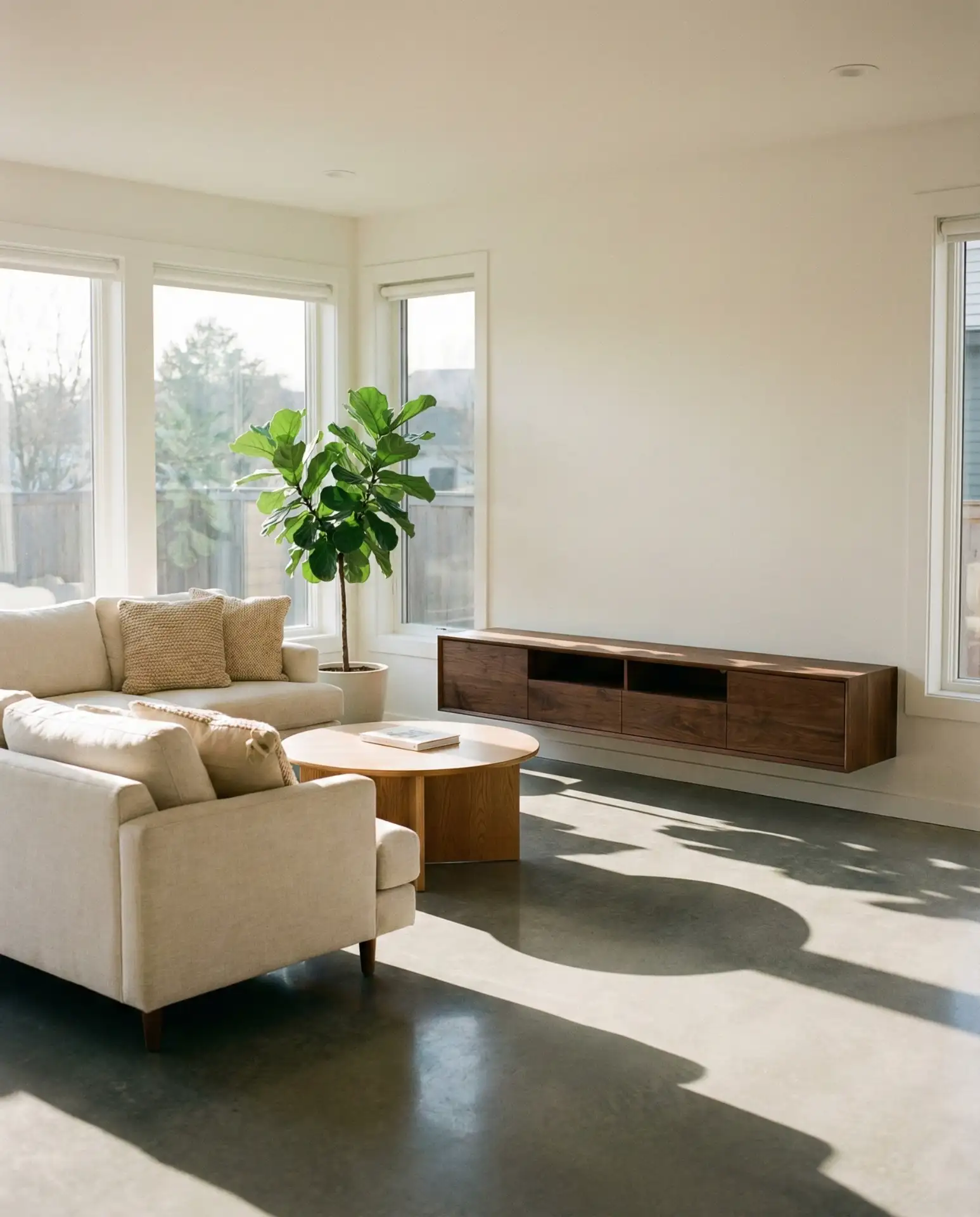 Warm Wood Accents Against White Walls 2