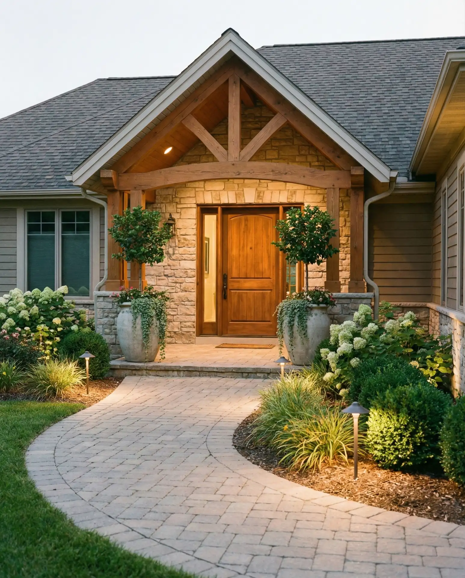 Welcoming House Entrance with Layered Plantings 2