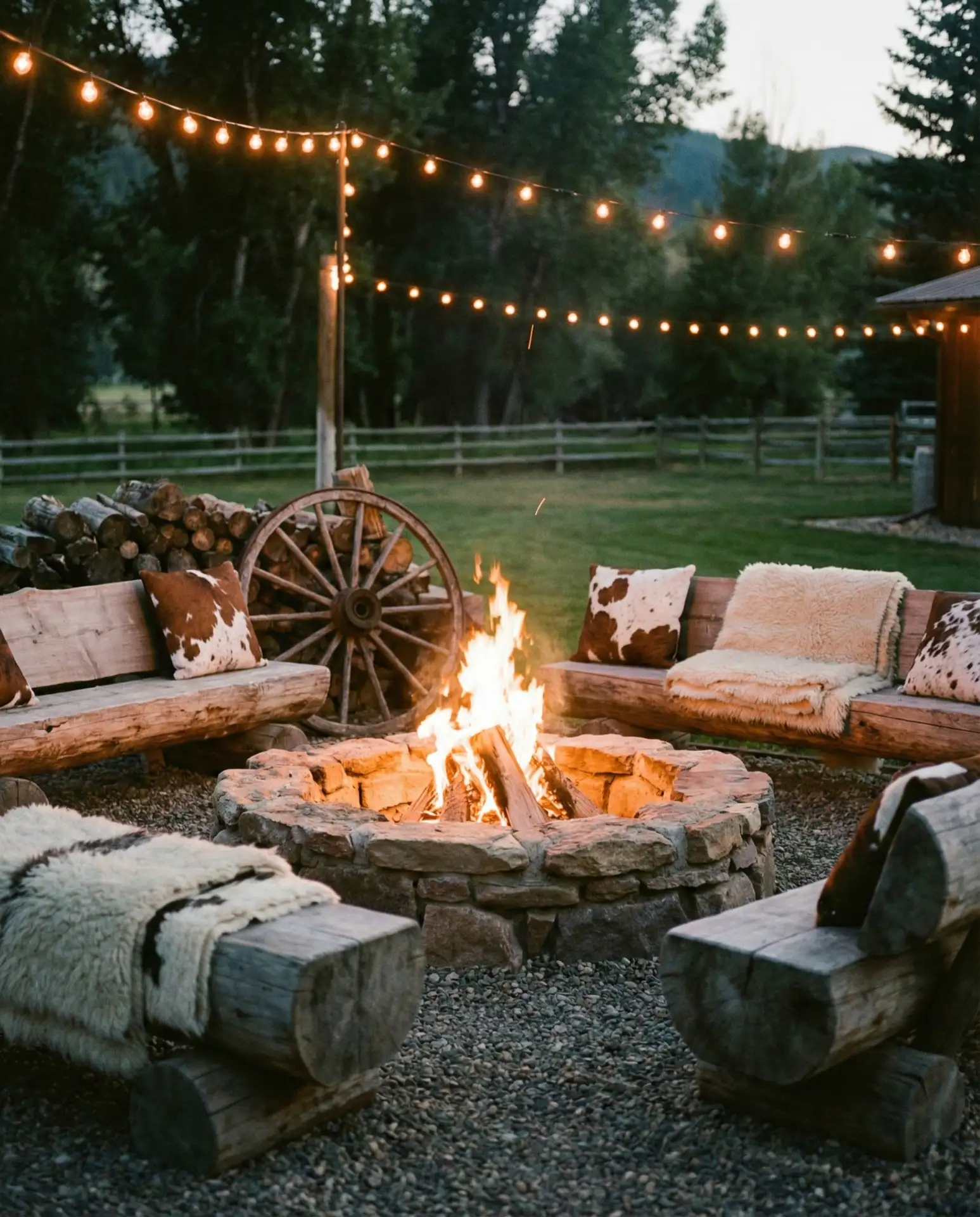 Western Themed Fire Pit Area 1