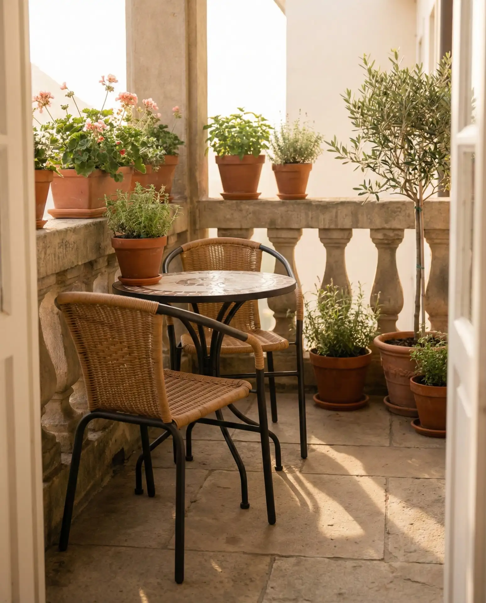 Wicker and Metal Bistro Set for Small Patios 1