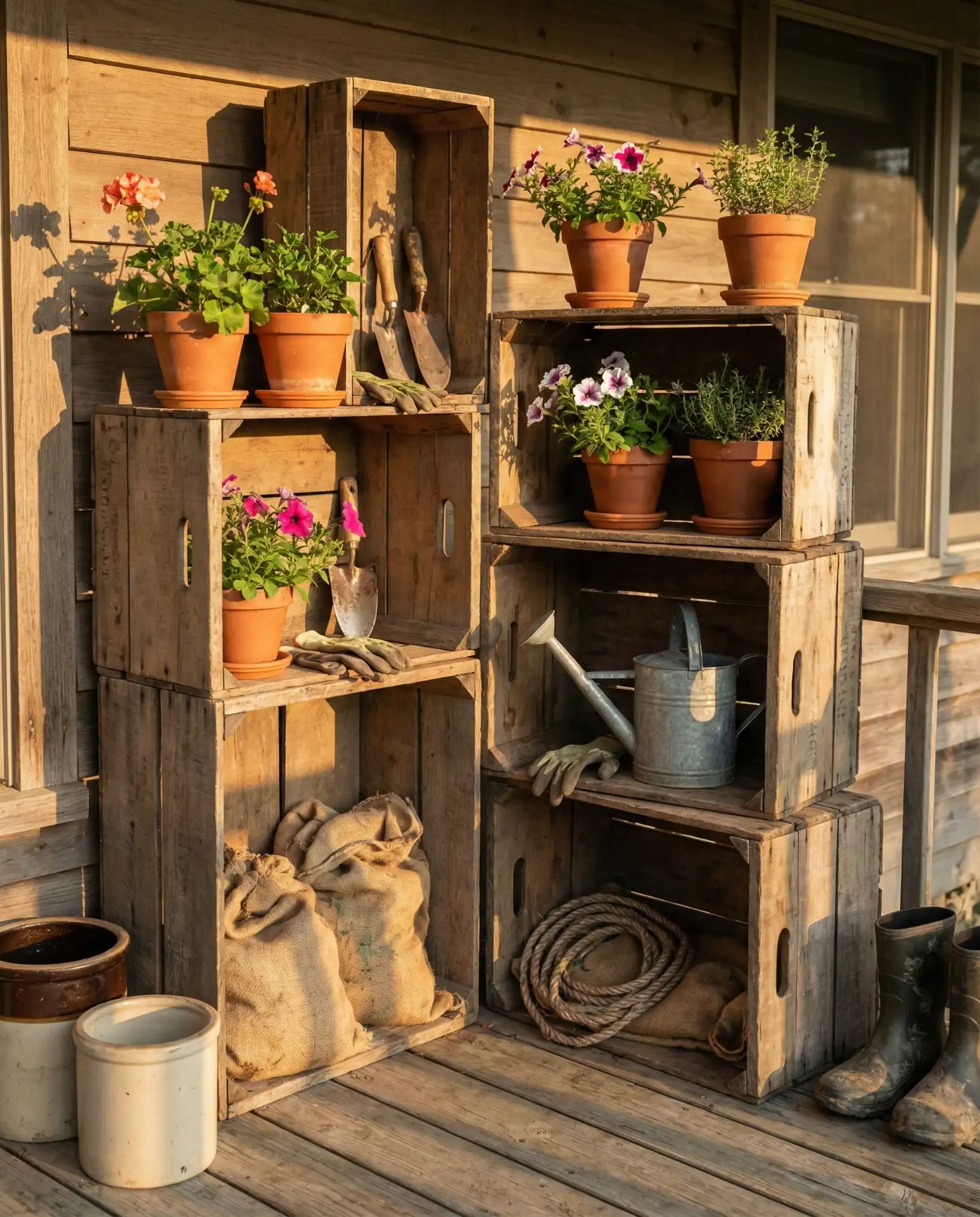 Wooden Crates Rustic Storage 2