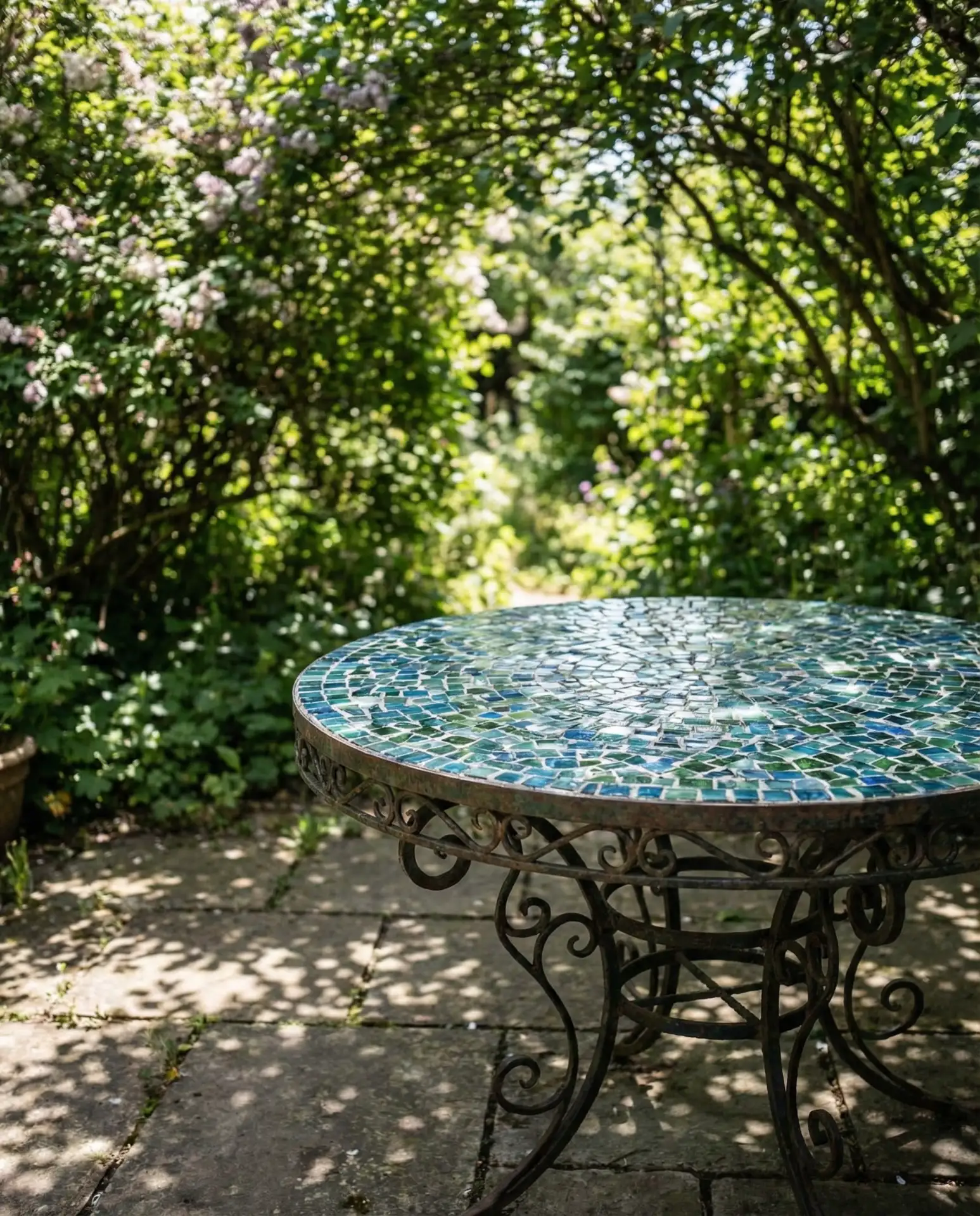 Wrought Iron Frame with Glass Tile Inlay 1