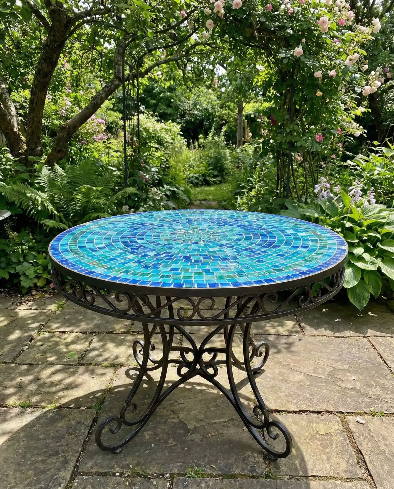 Wrought Iron Frame with Glass Tile Inlay 2