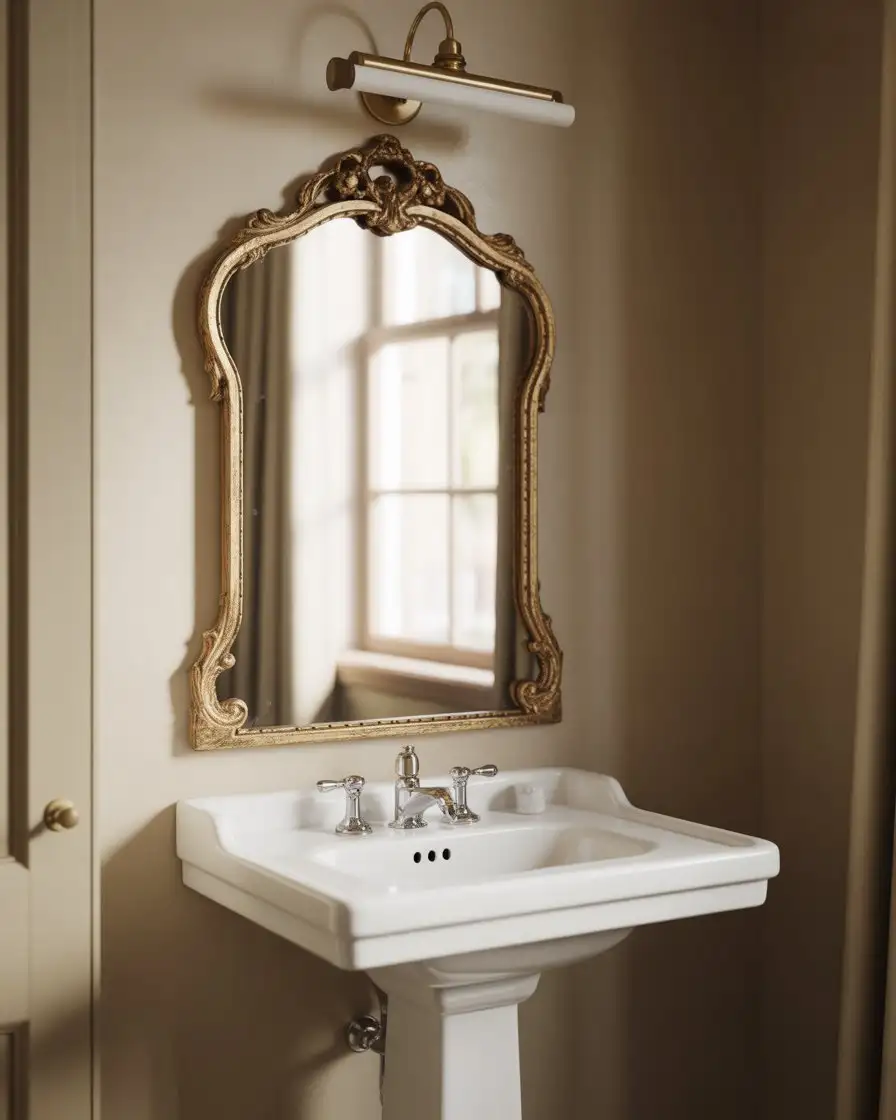 Add Character to a Guest Bathroom with Vintage Mirrors 1