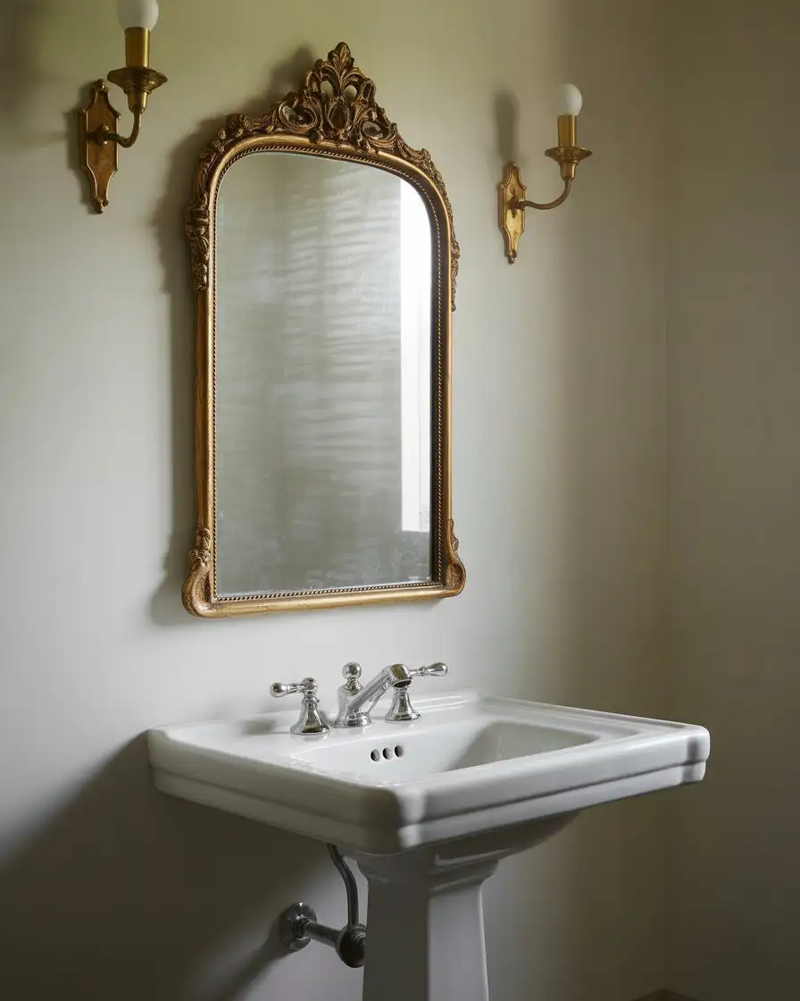 Add Character to a Guest Bathroom with Vintage Mirrors 2