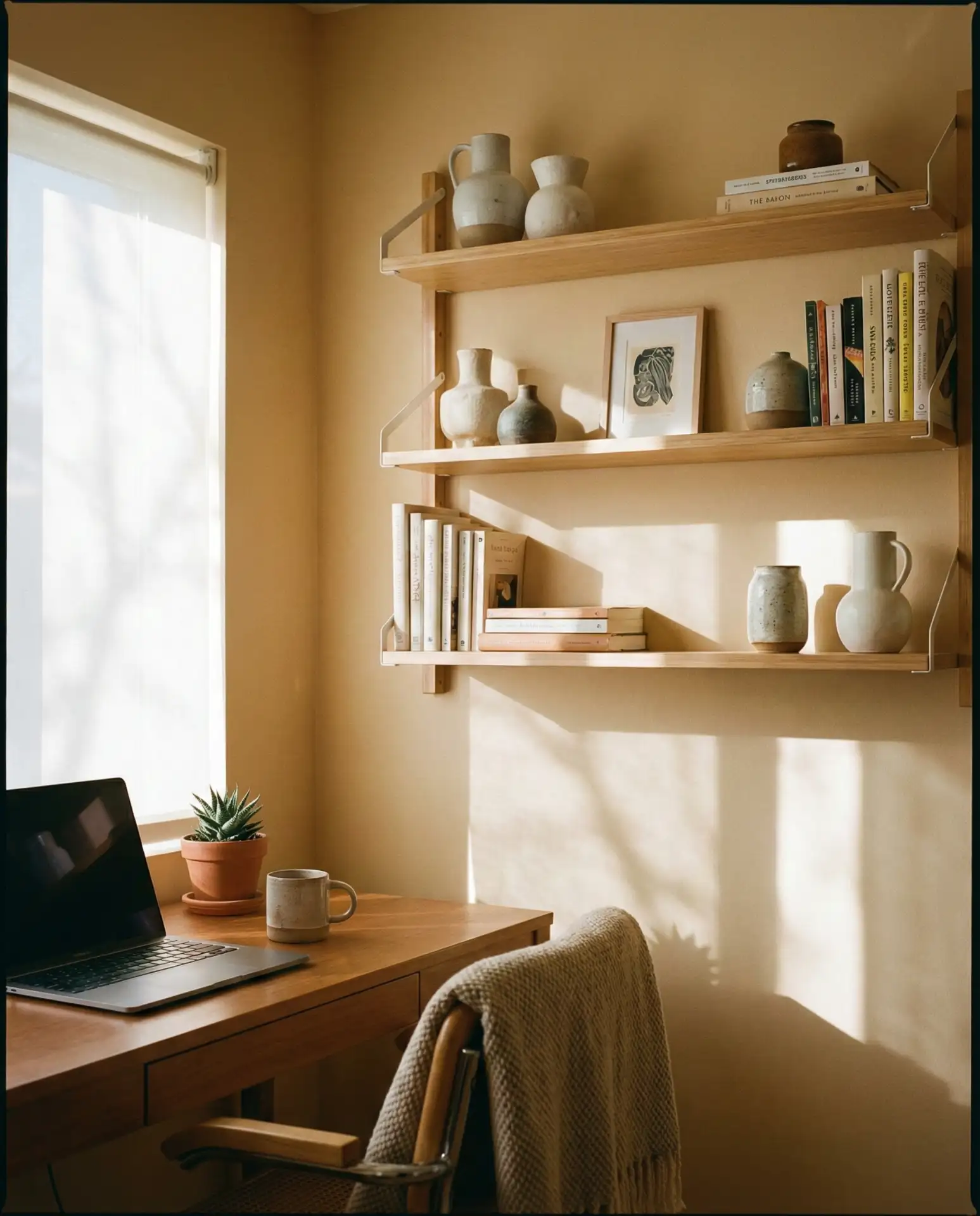 Aesthetic Office with Open Shelving 2