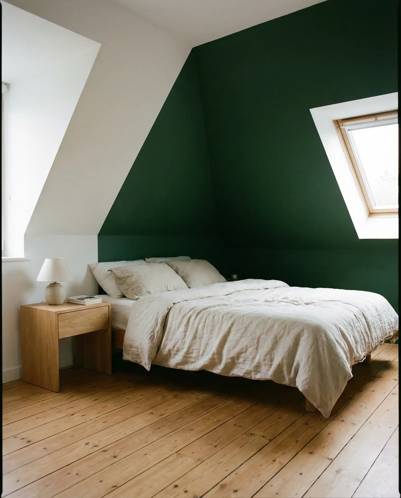 Angled Ceilings with Bold Accent Wall 2