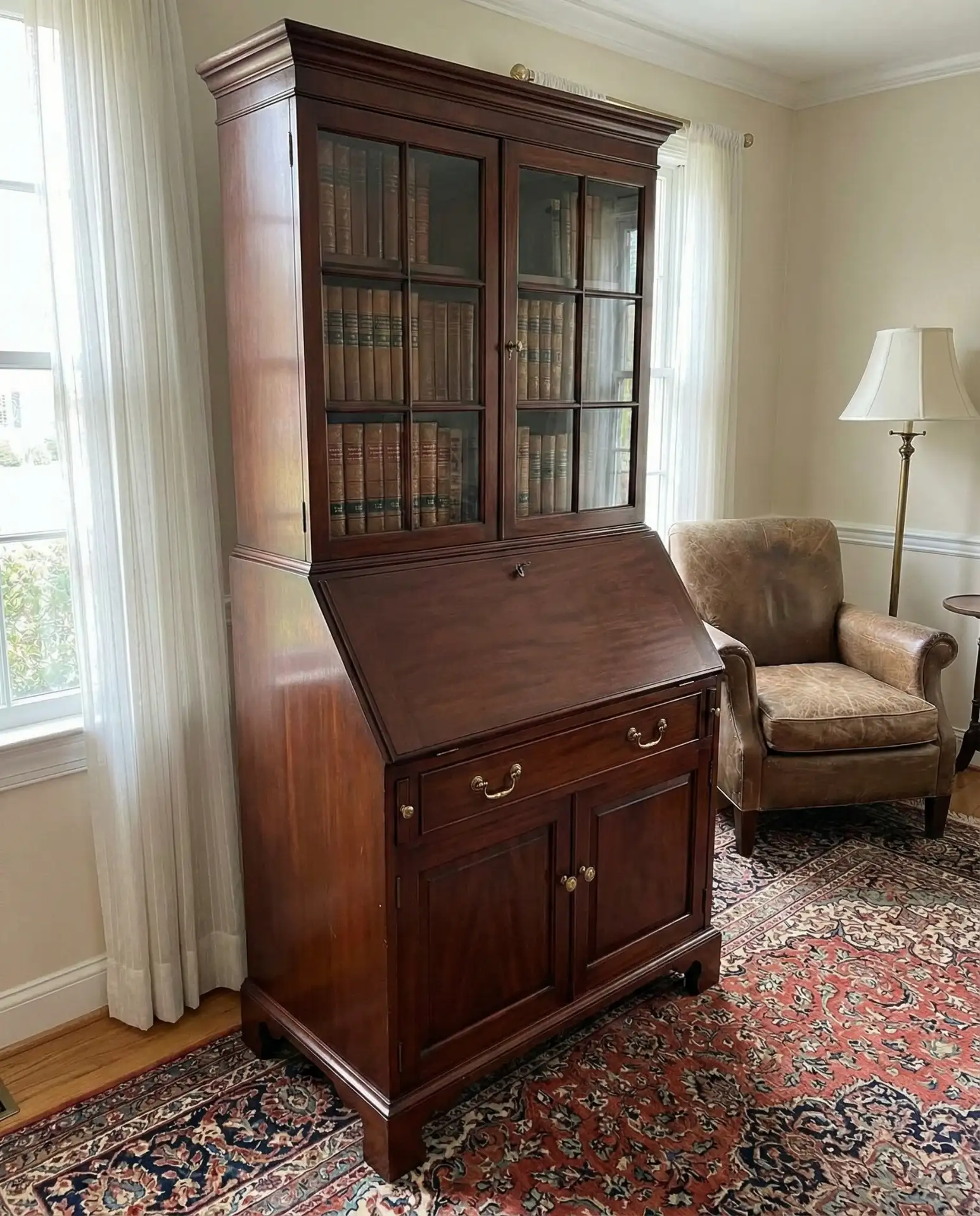 Antique Secretary Desk as Mini Library 2
