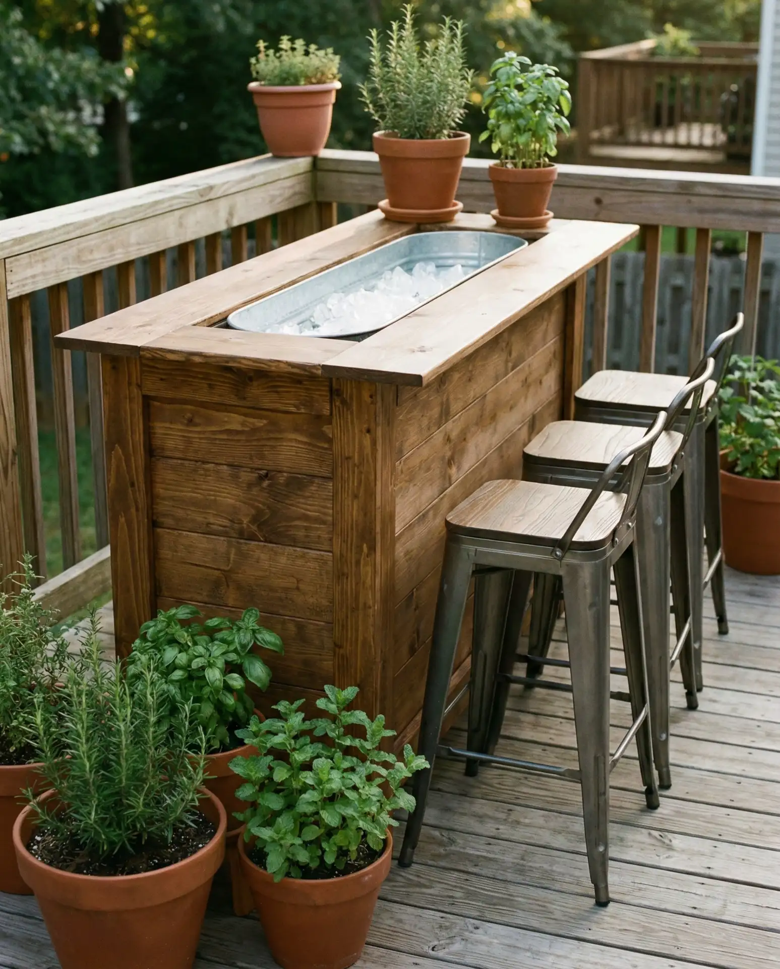 Backyard DIY Wood Bar with Built-In Cooler 2