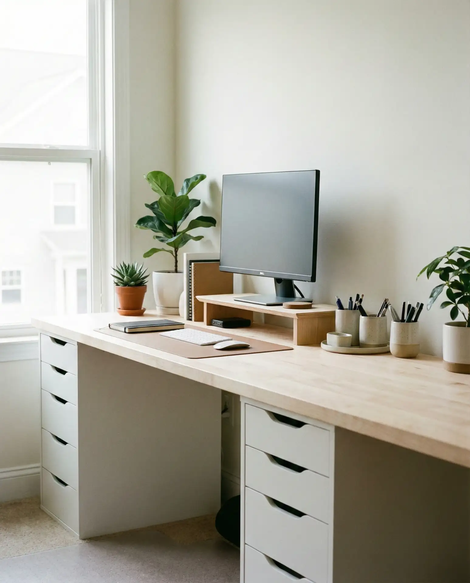 Bedroom Desk with Hidden Storage 2