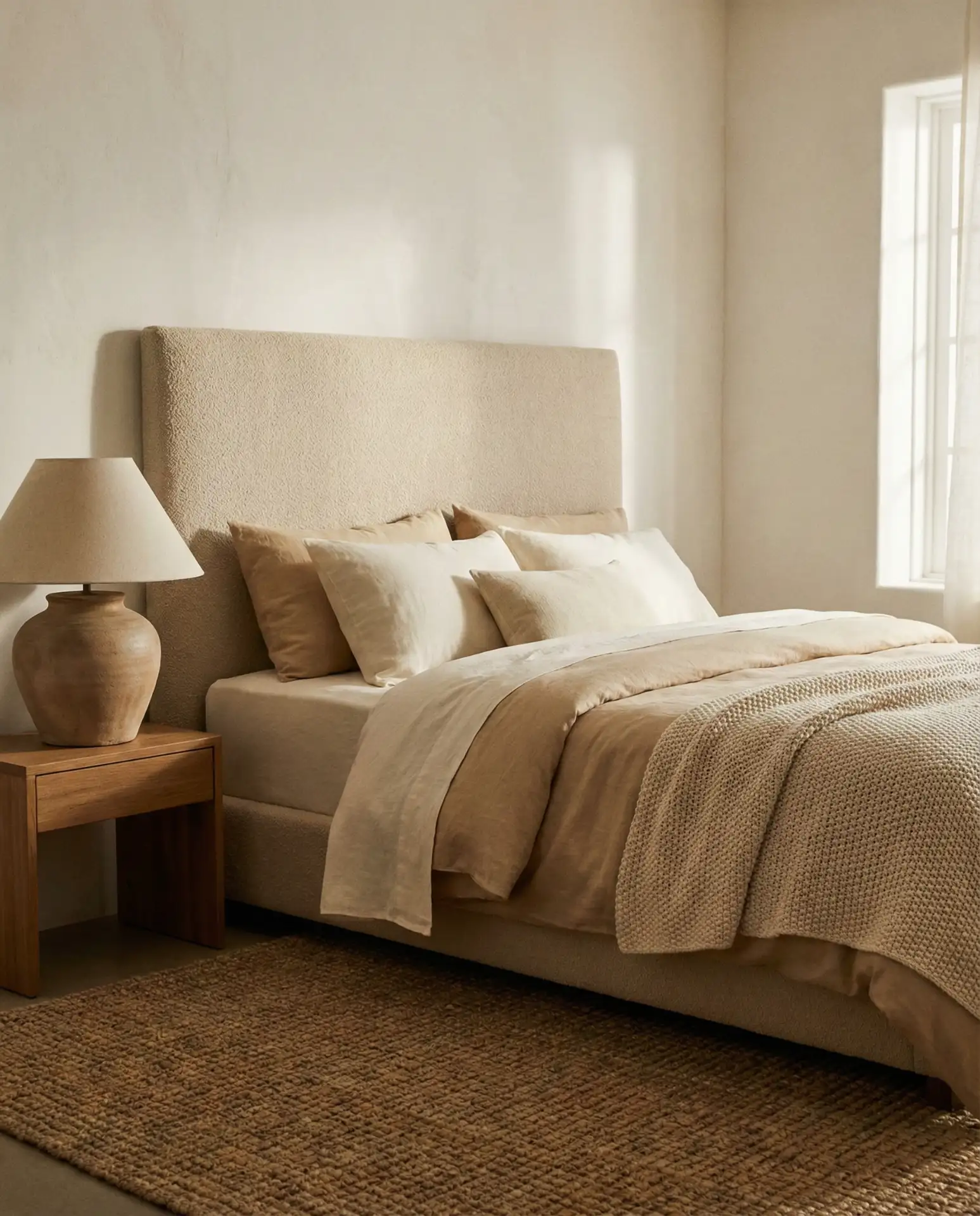 Beige Headboard with Warm Whites 1