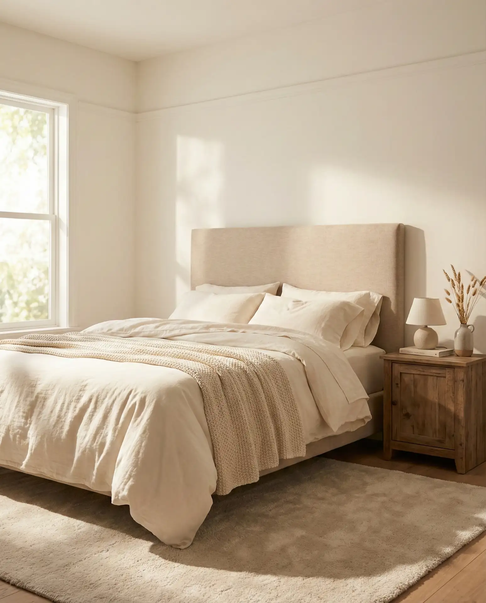 Beige Headboard with Warm Whites 2