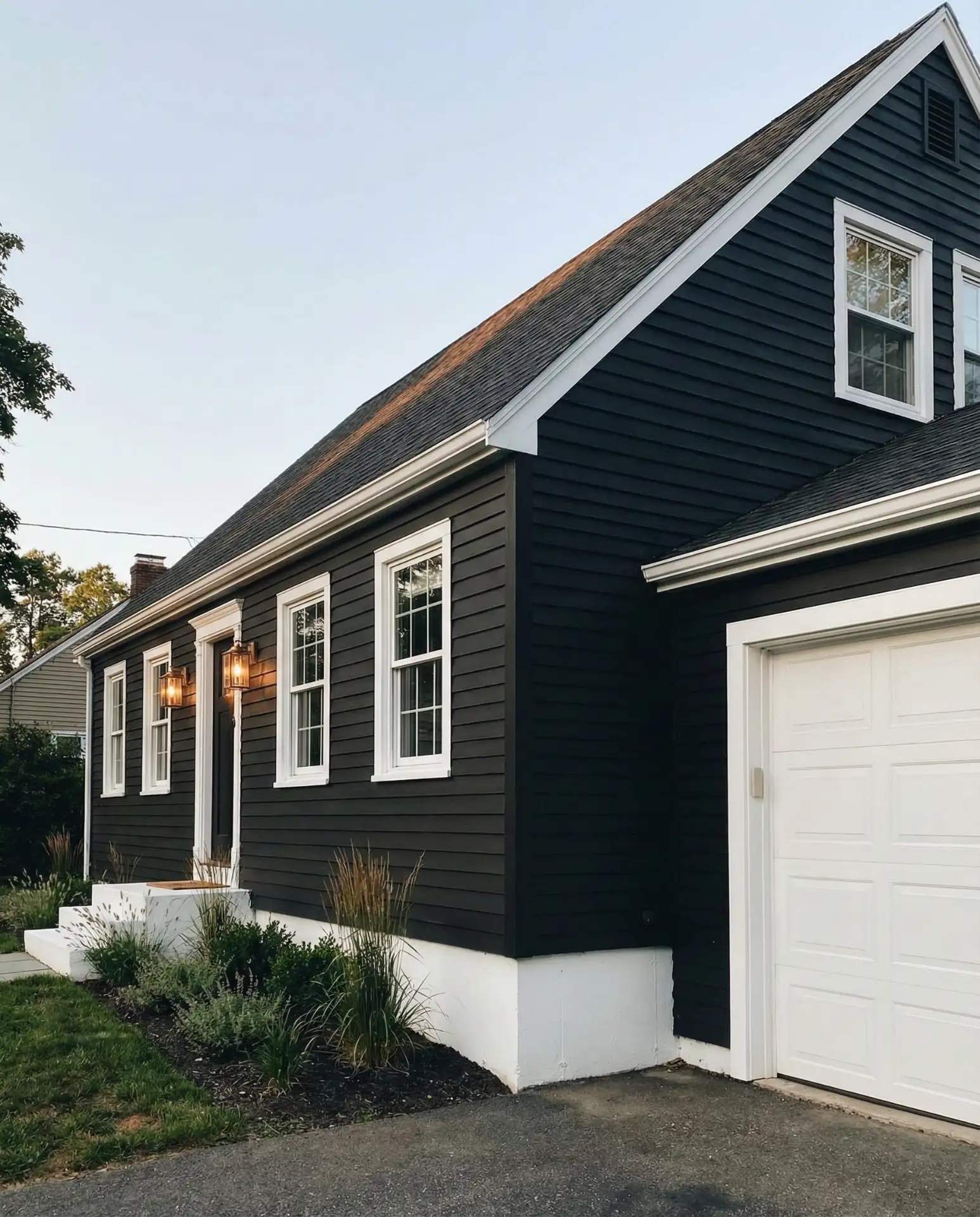 Black Exterior with White and Brass Details 1