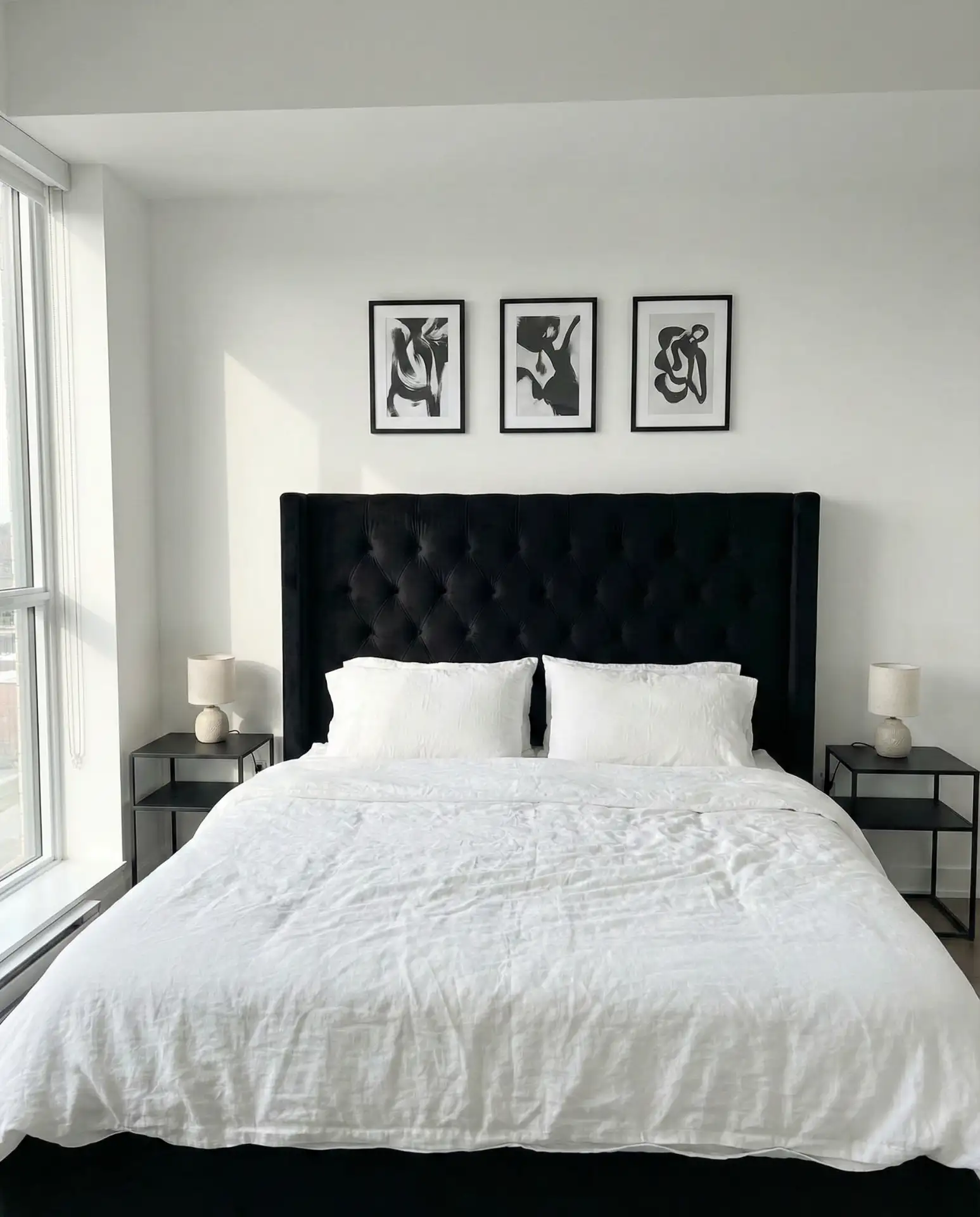 Black Headboard with Bright White Contrast 2