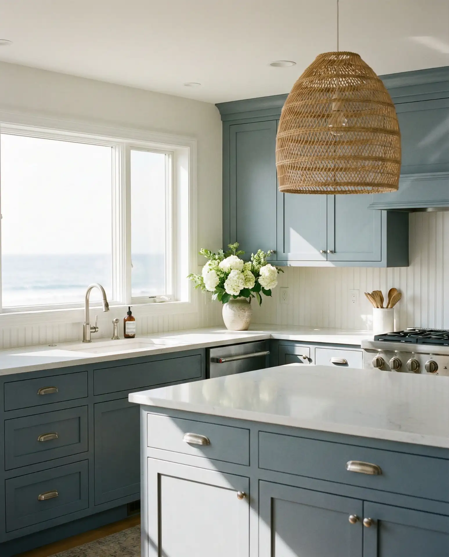 Blue-Gray Cabinets for Coastal Vibes 1