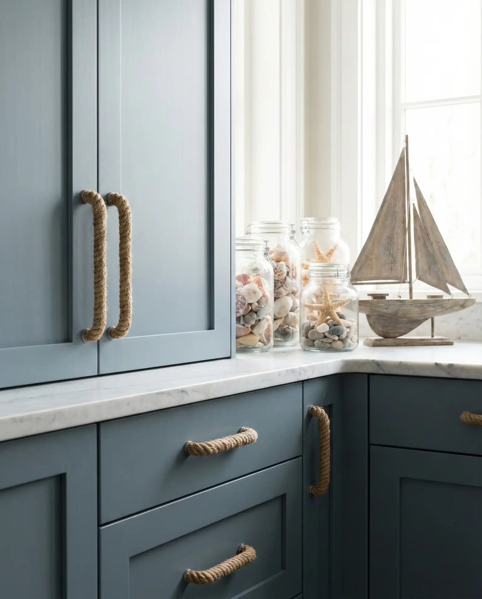 Blue-Gray Cabinets for Coastal Vibes 2