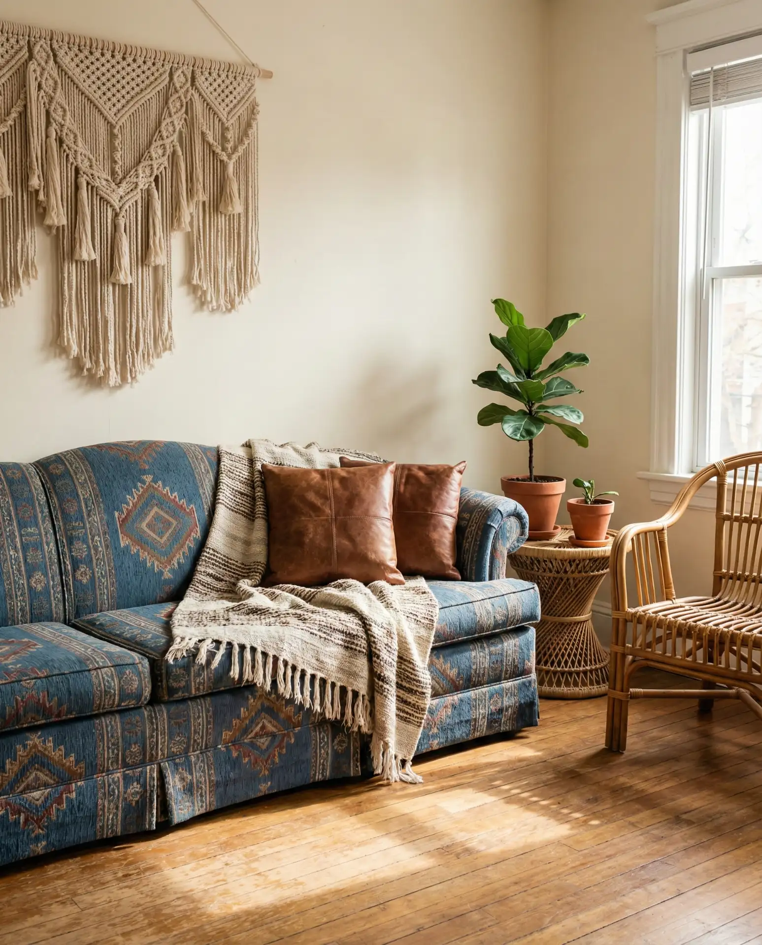 Bohemian Brown and Blue Layers 1