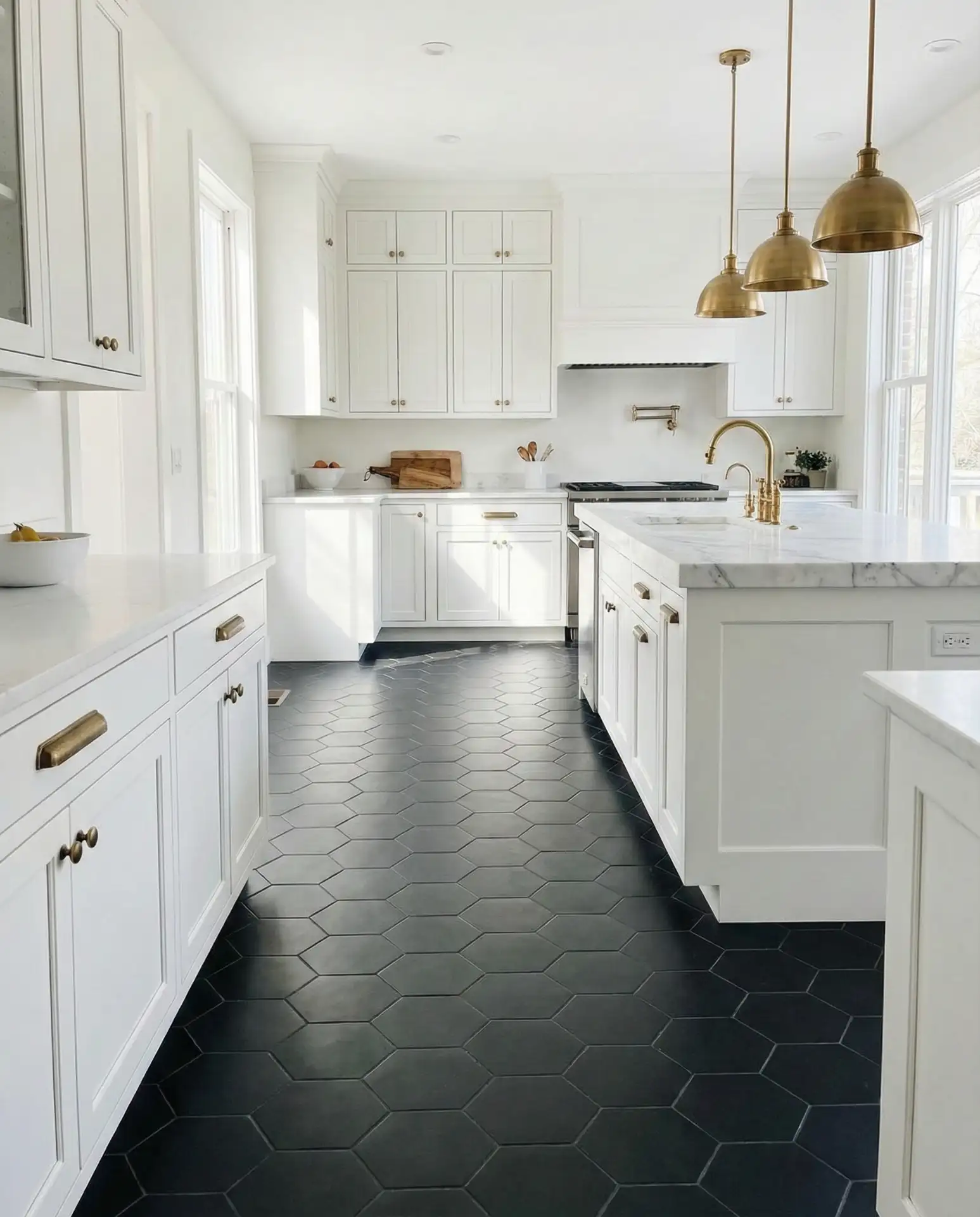 Bold Black Hexagon Tiles 1