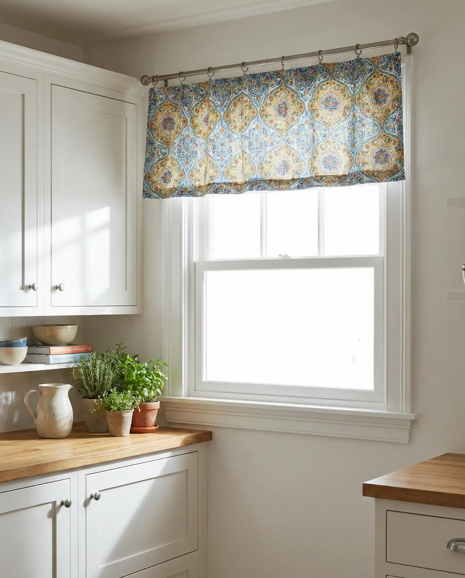 Bold Patterned Valance for a Pop of Color 2