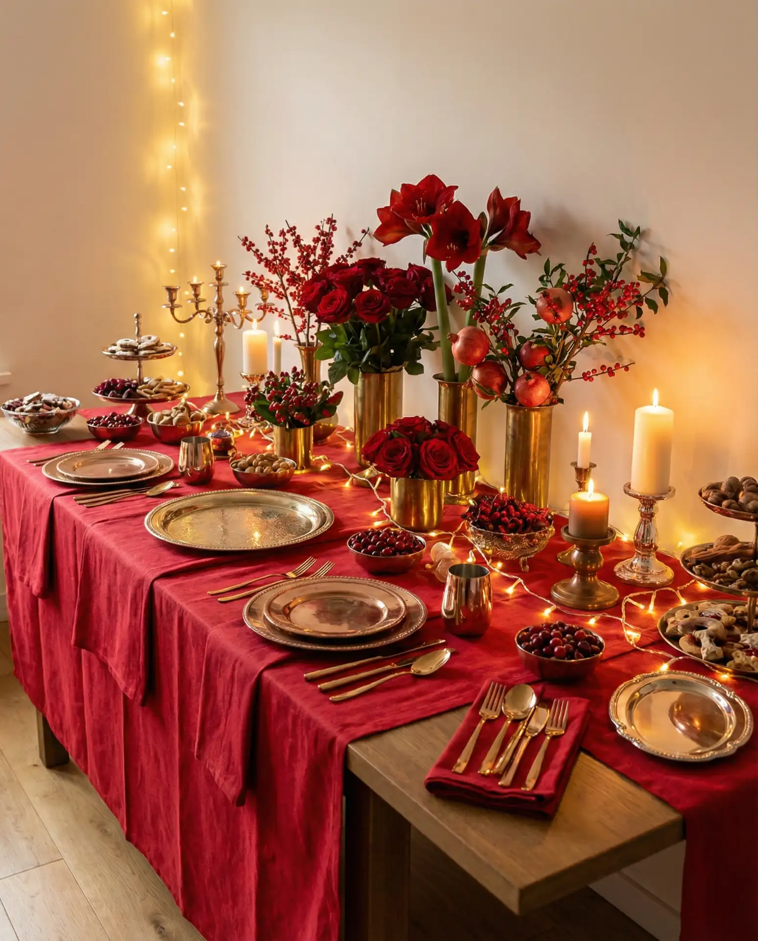 Bold Red Accent Buffet for Festive Celebrations 2