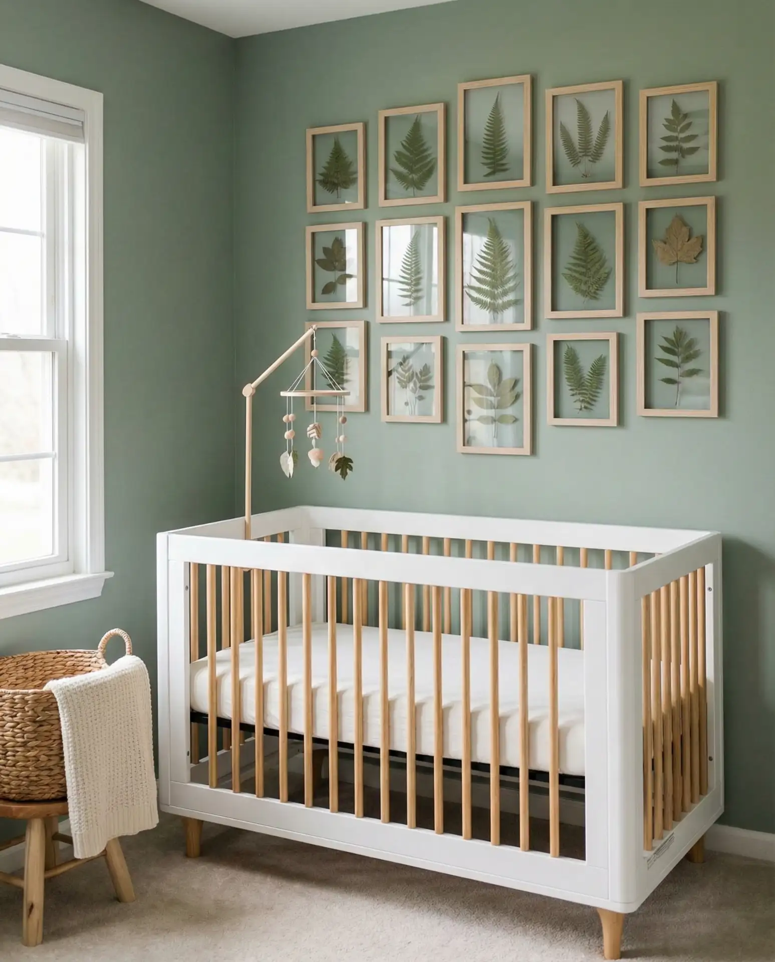 Botanical Accent Wall with Pressed Florals 1