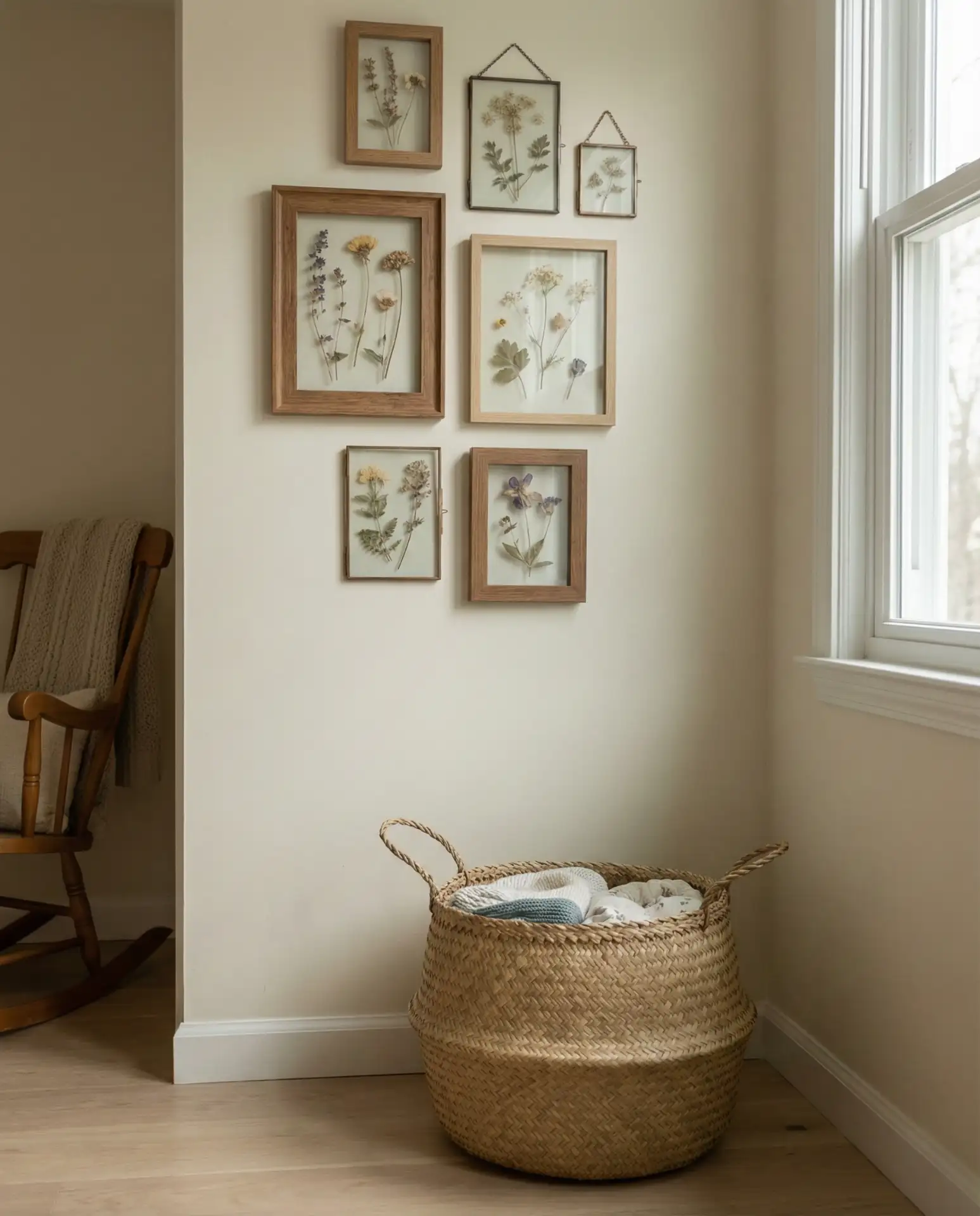 Botanical Accent Wall with Pressed Florals 2