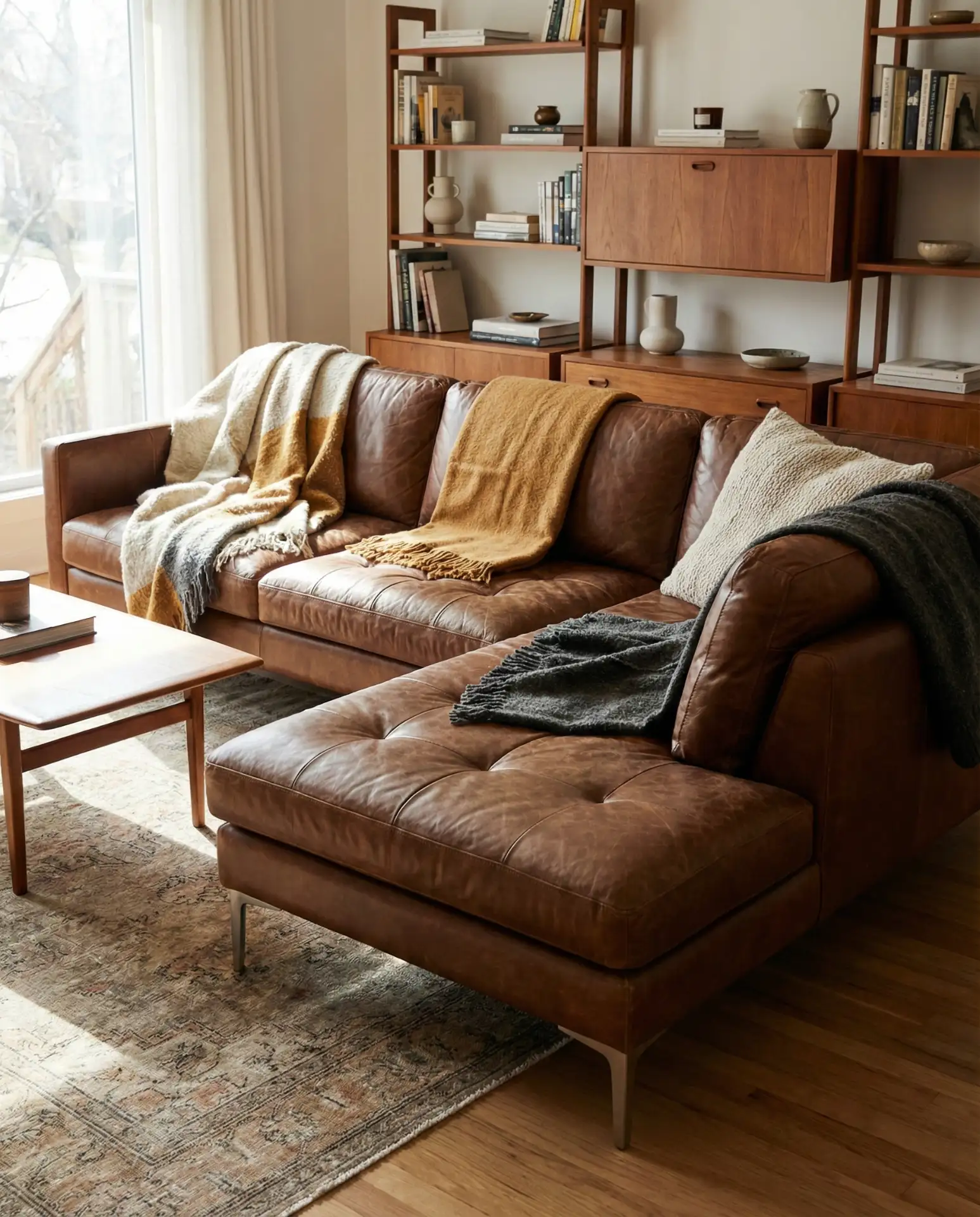Brown Leather Couch Timeless Appeal 1