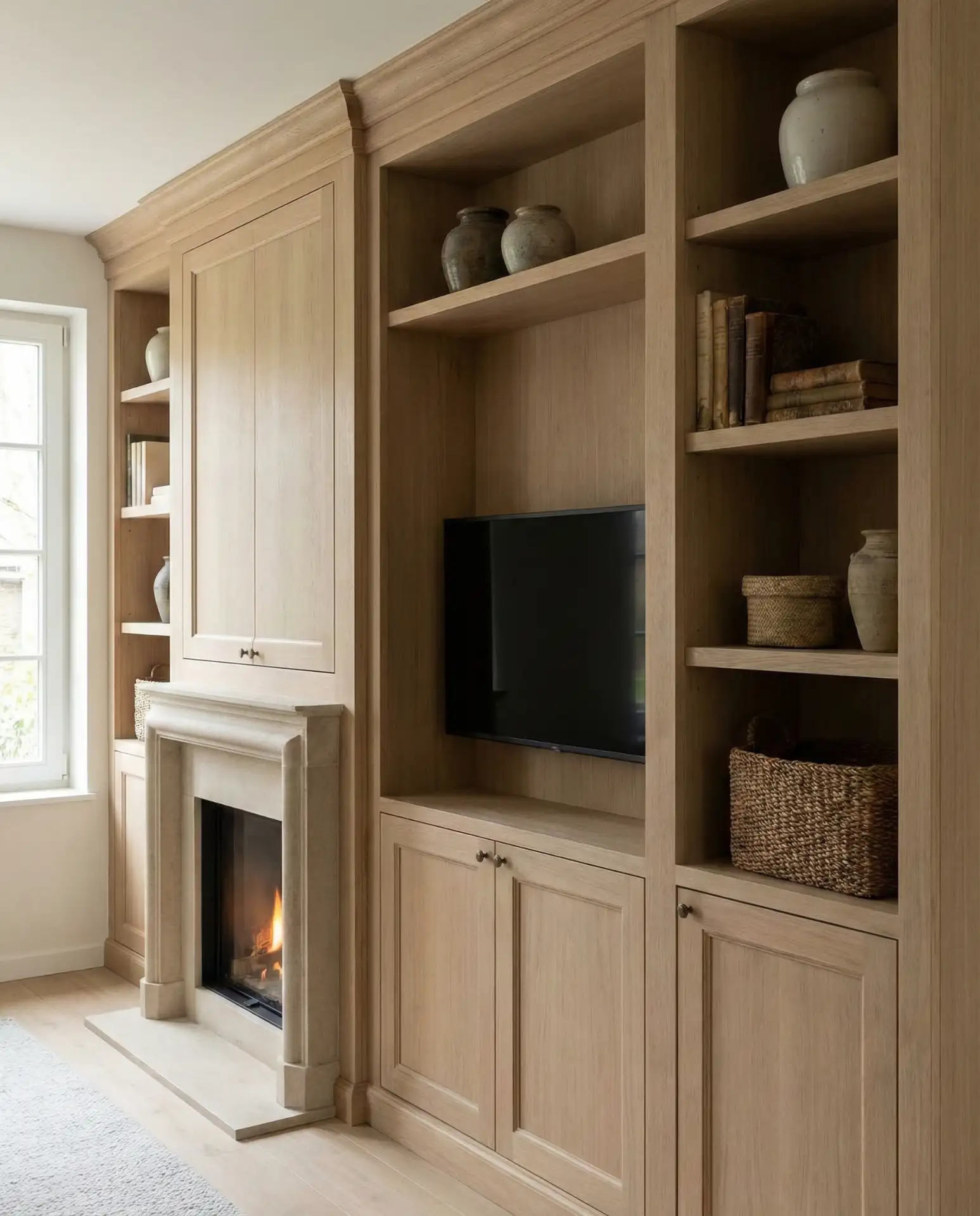 Built-Ins with TV and Fireplace Integration 2