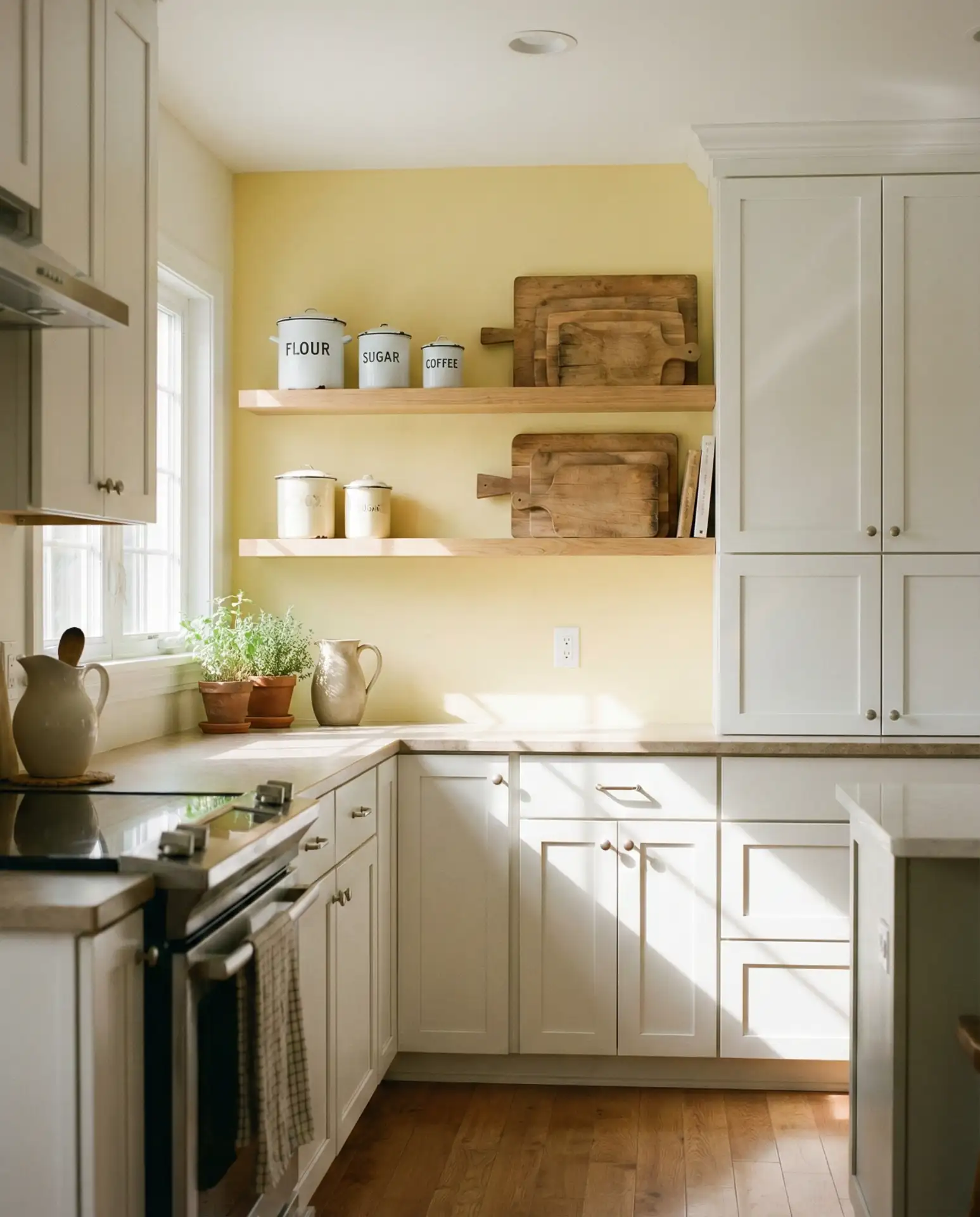 Butter Yellow Accent Wall with White Perimeter 2