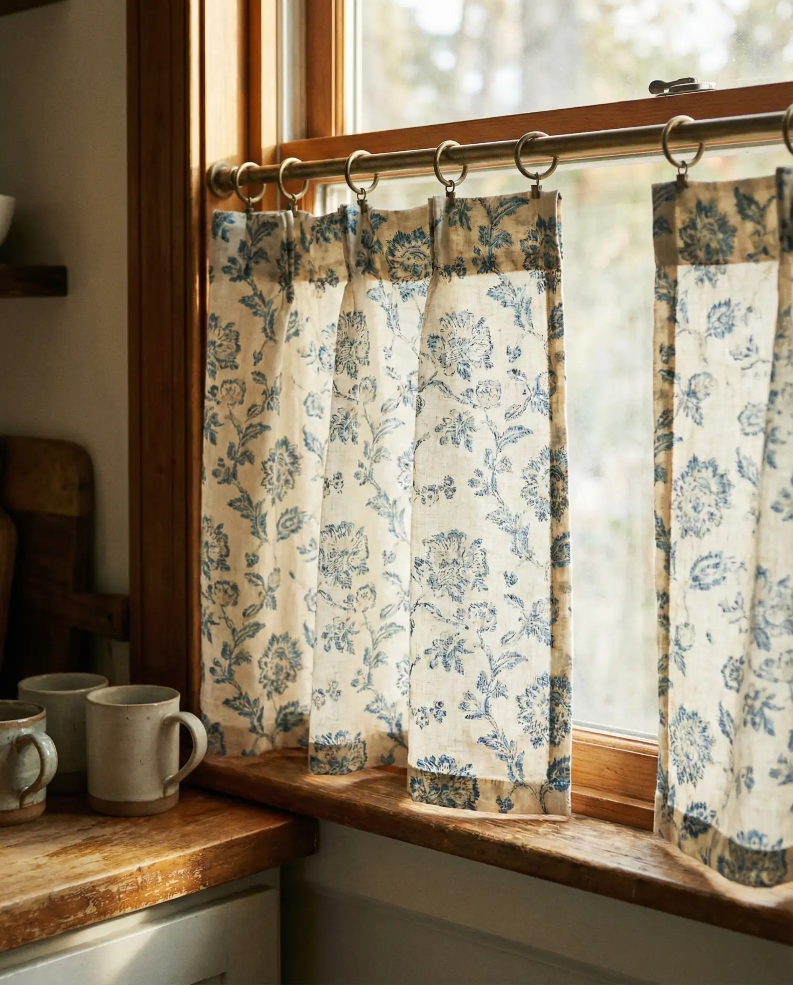 Cafe-Style Half Curtains Over the Sink 1