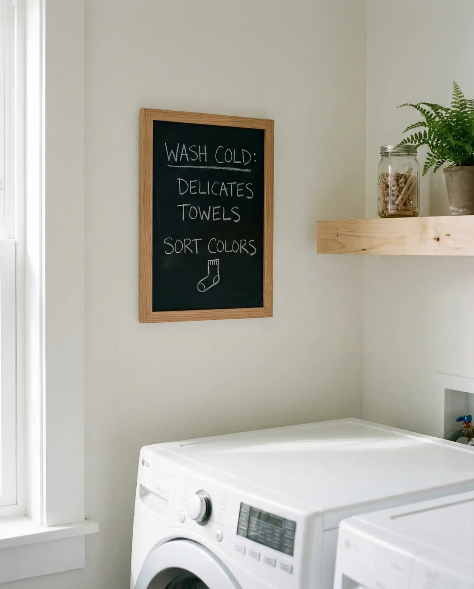 Chalkboard or Whiteboard for Laundry Notes 1