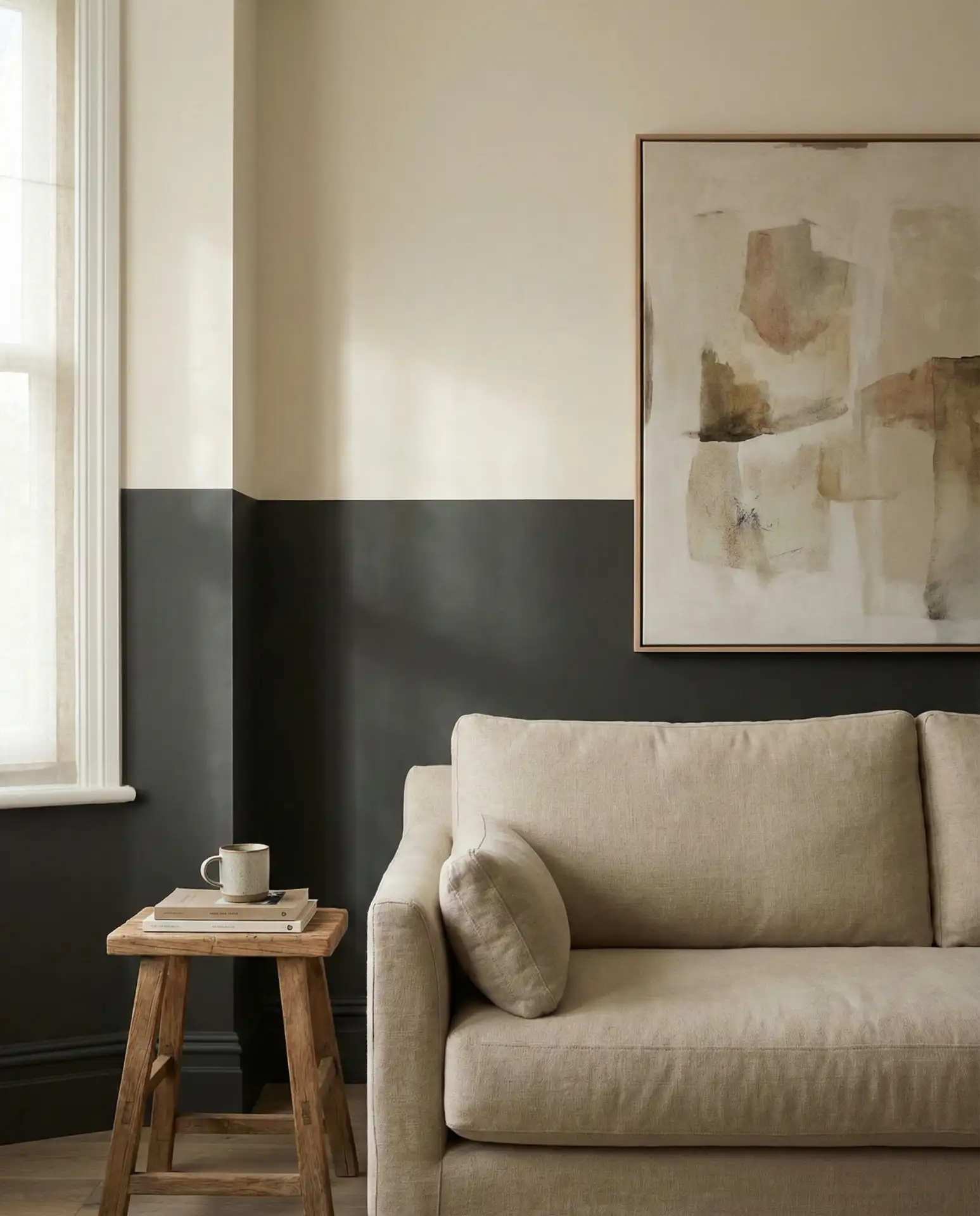 Charcoal and Cream Two-Tone Walls 2