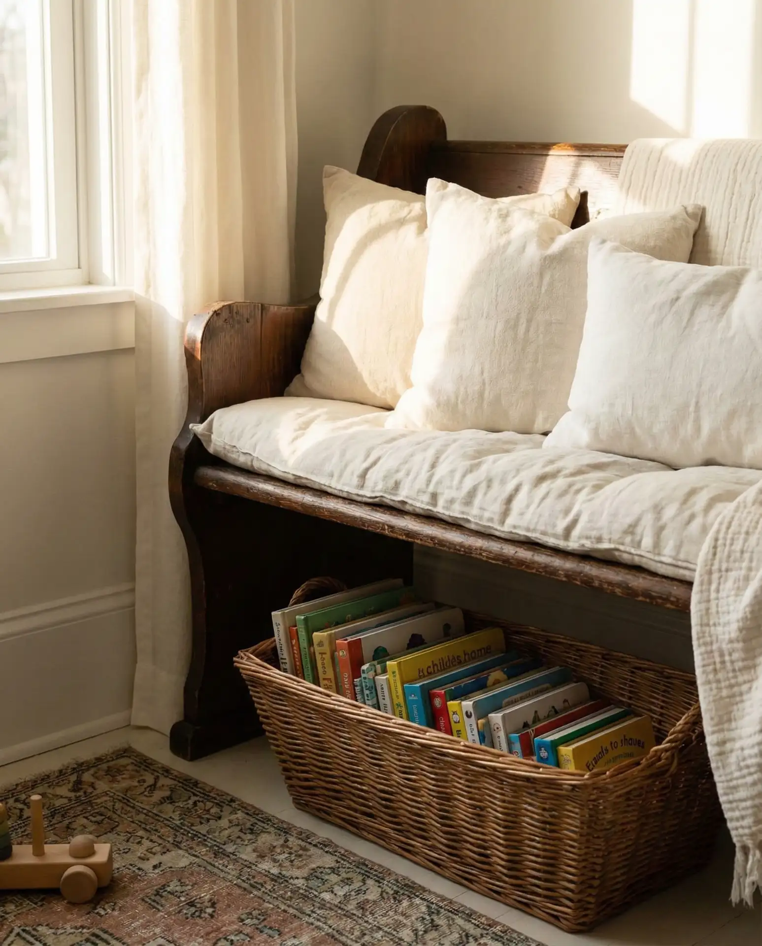 Church Pew Bench for Reading Corner 2